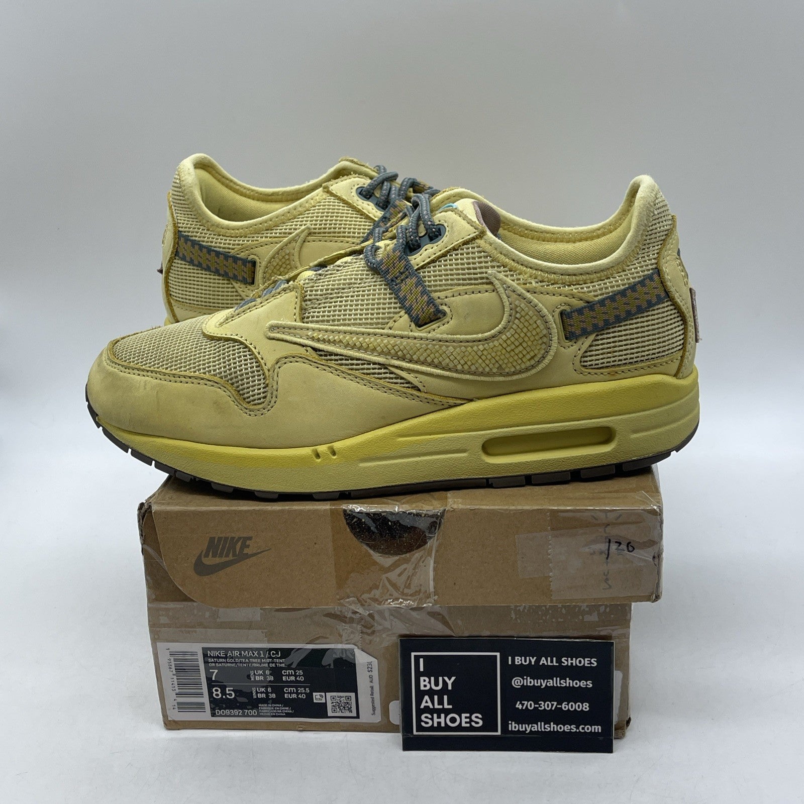 Size 7 - Nike Air Max 1 x Travis Scott Saturn Gold (DO9392-700)