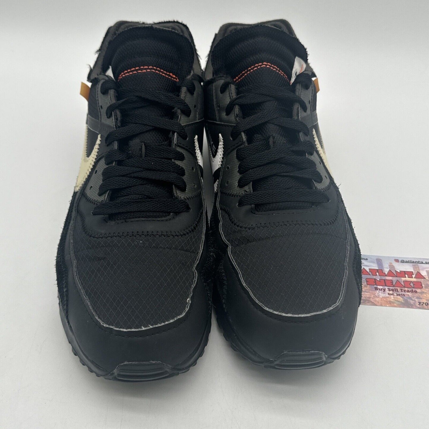 Size 11.5 - Nike Air Max 90 x OFF-WHITE Black 2019 Rare Size Cream Suede Nylon