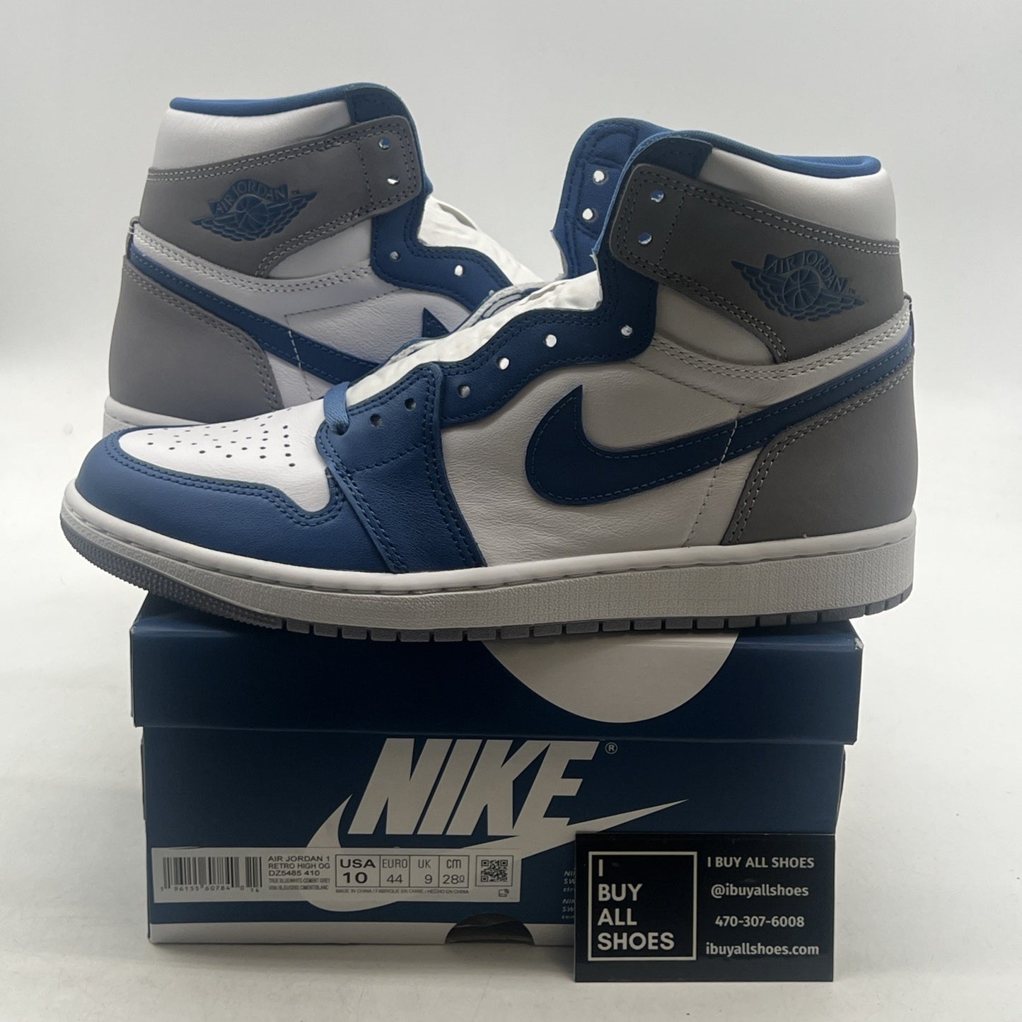 Size 10 - Air Jordan 1 Retro OG High True Blue (DZ5485-410)