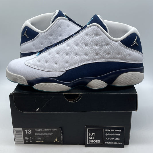 Size 13 - Air Jordan 13 Low Hornets Blue White Suede Leather (310810-107)