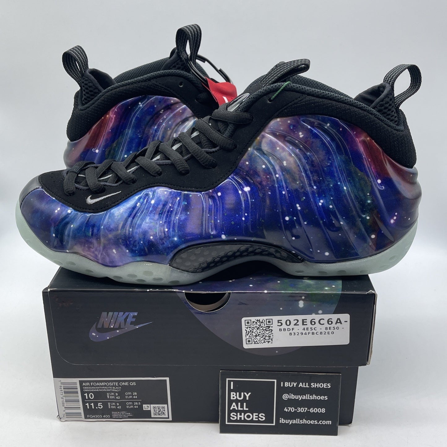 Size 10 - Nike Air Foamposite One 2025 Galaxy Black Purple Blue (FQ4303-400)