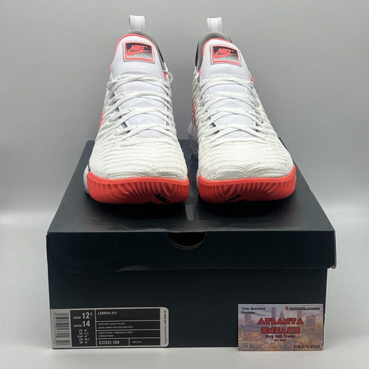 Size 12.5 - Nike LeBron 16 Air Tech Challenge Hot Lava White Brand New Og All