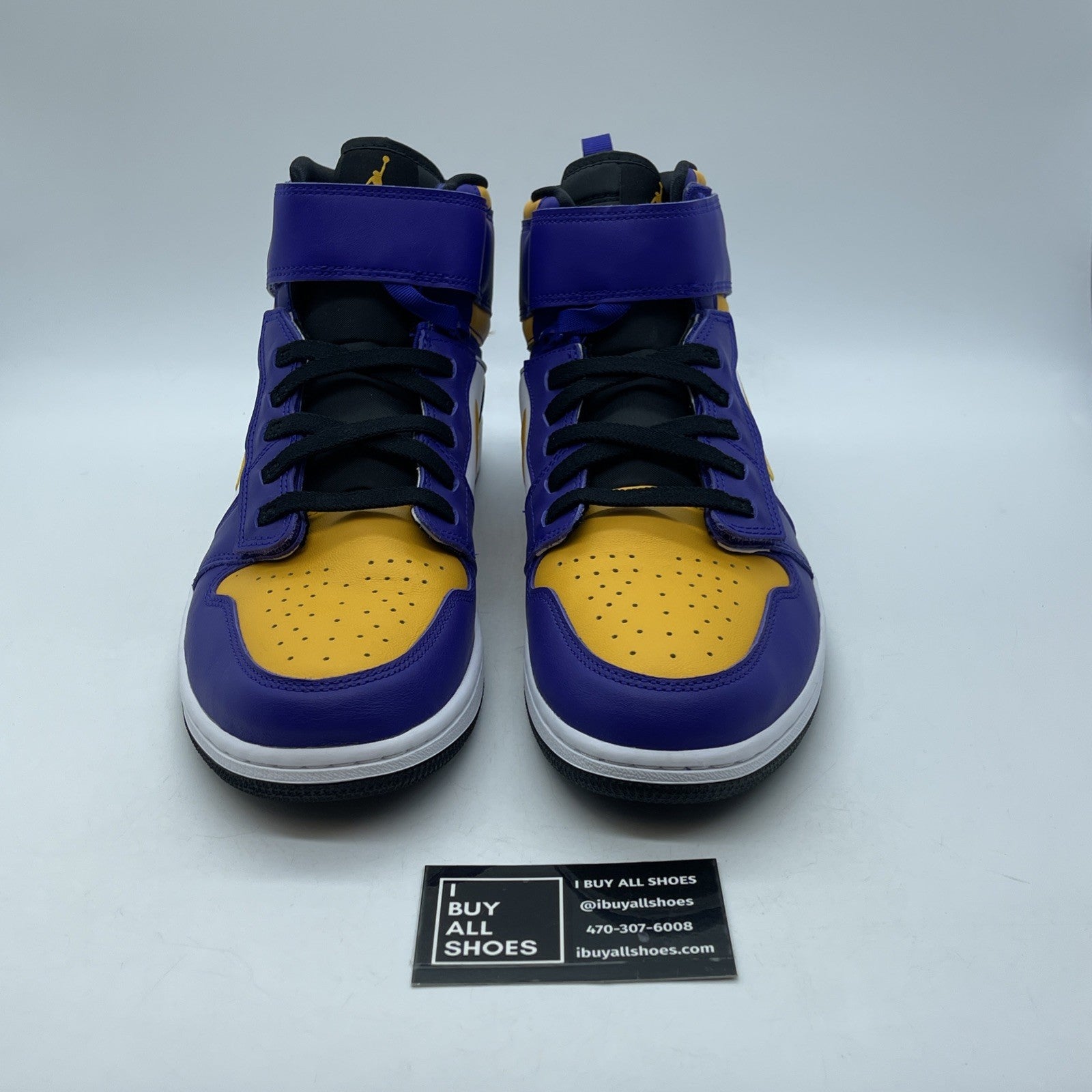 Size 11.5 - Air Jordan 1 FlyEase High Lakers Purple White Yellow (CQ3835-517)