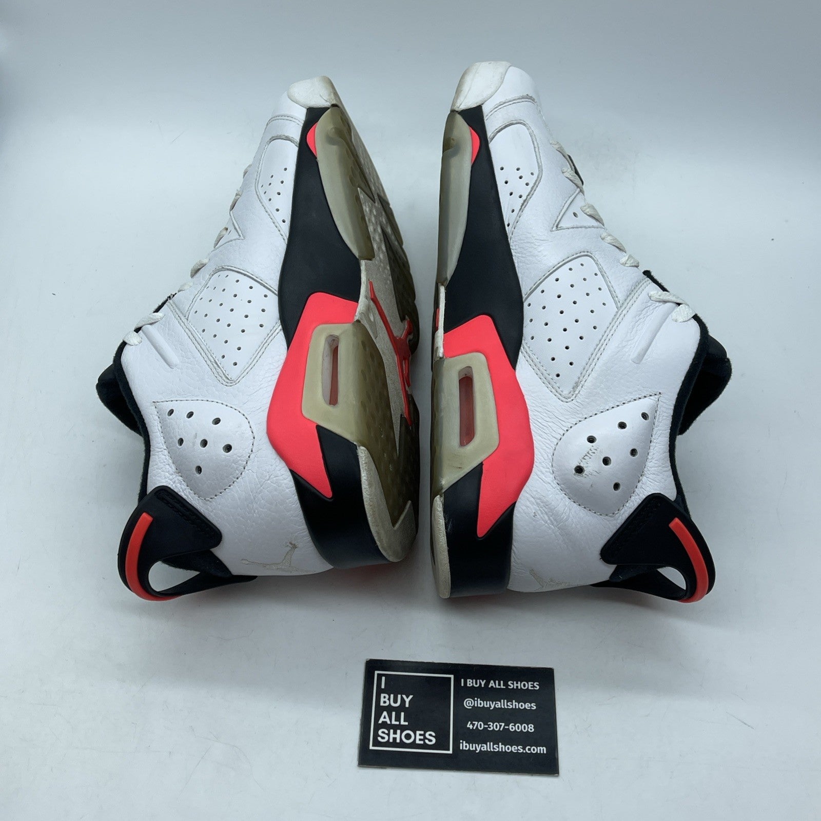 Size 11 - Air Jordan 6 Low White Infrared Black Suede Leather (304401-123)