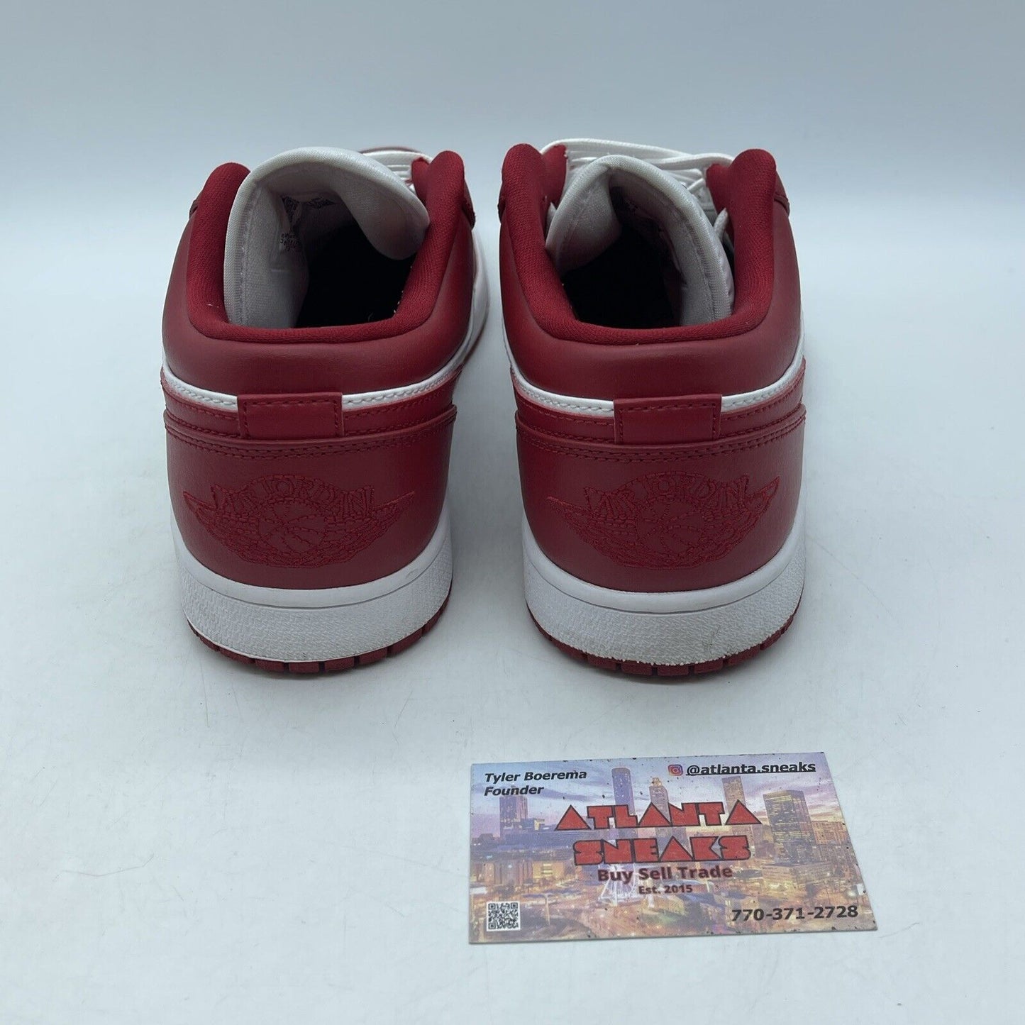 Size 9.5 - Air Jordan 1 Low Gym Red White Leather (553558-611)