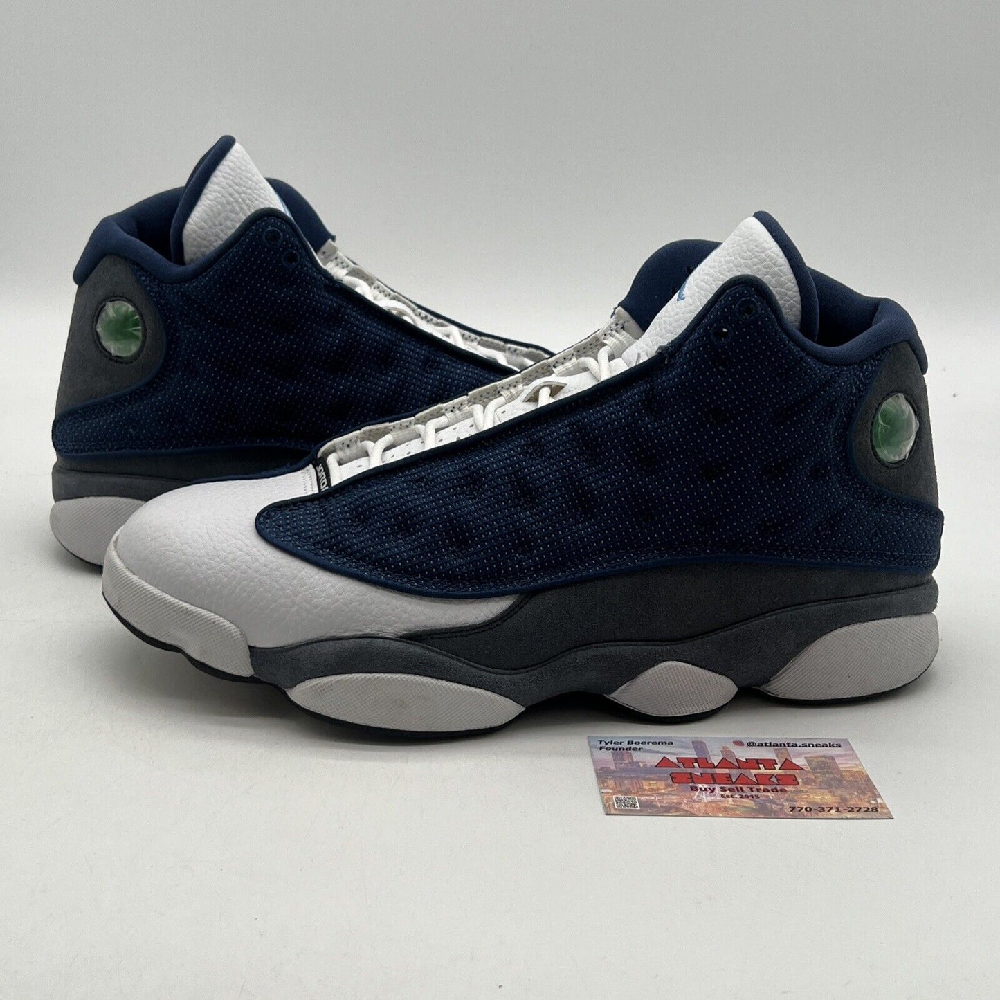 Size 11 - Jordan 13 Retro Mid Flint White Blue Grey Leather Suede (414571-404)