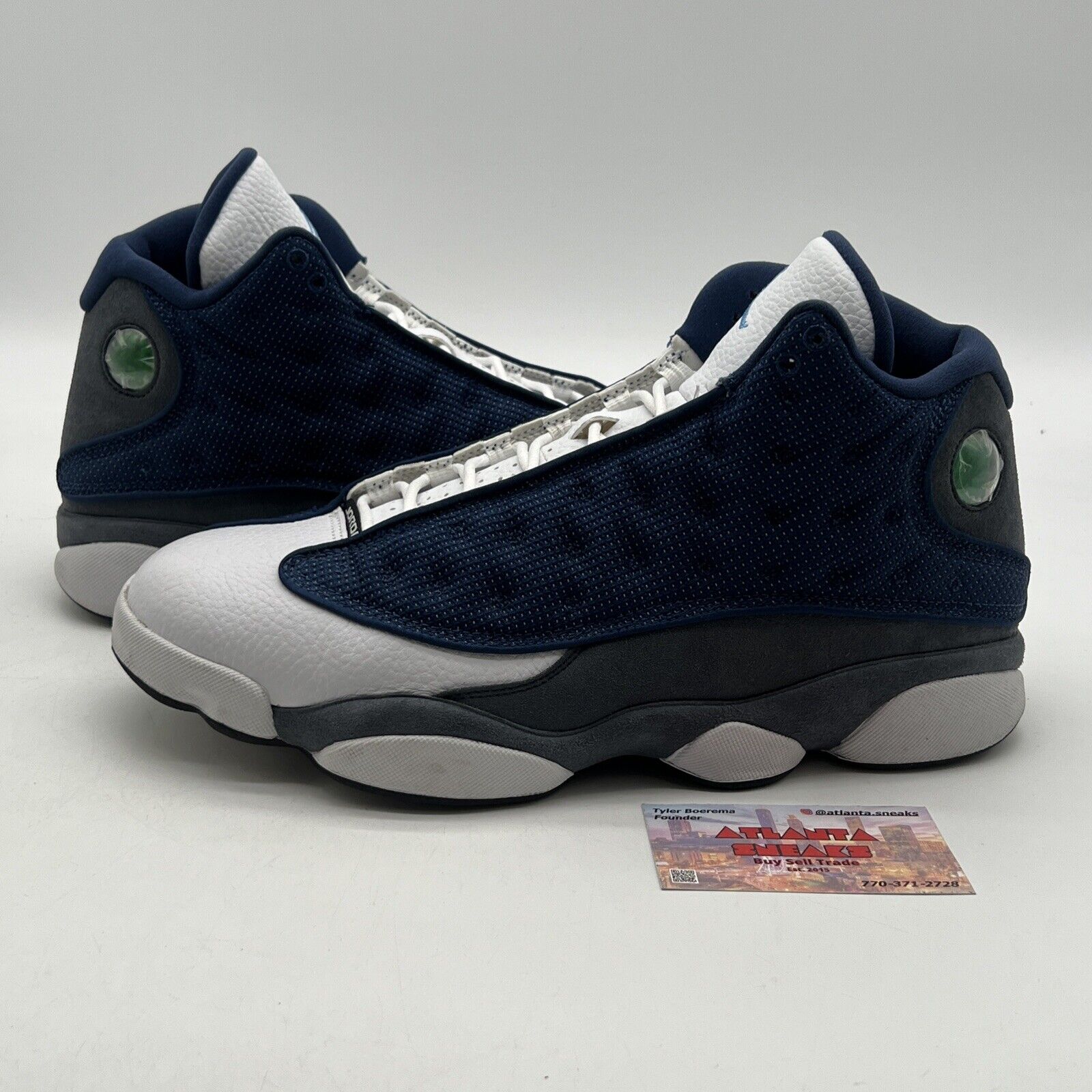 Size 11 - Jordan 13 Retro Mid Flint White Blue Grey Leather Suede (414571-404)