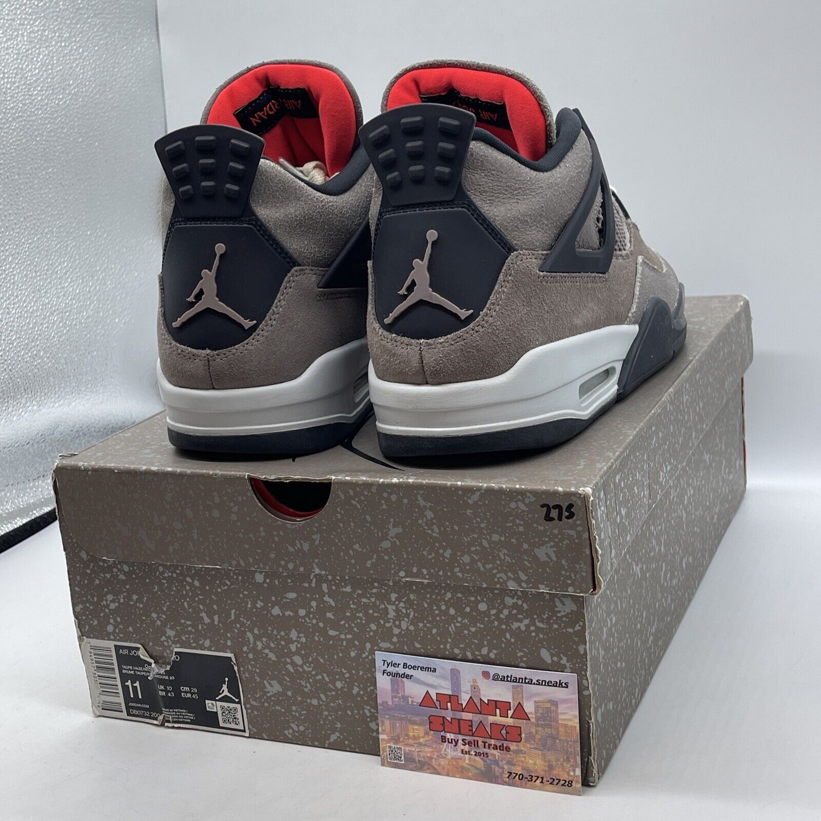 Size 11 - Jordan 4 Retro Mid Taupe Haze Brown Black Suede Leather (DB0732-200)
