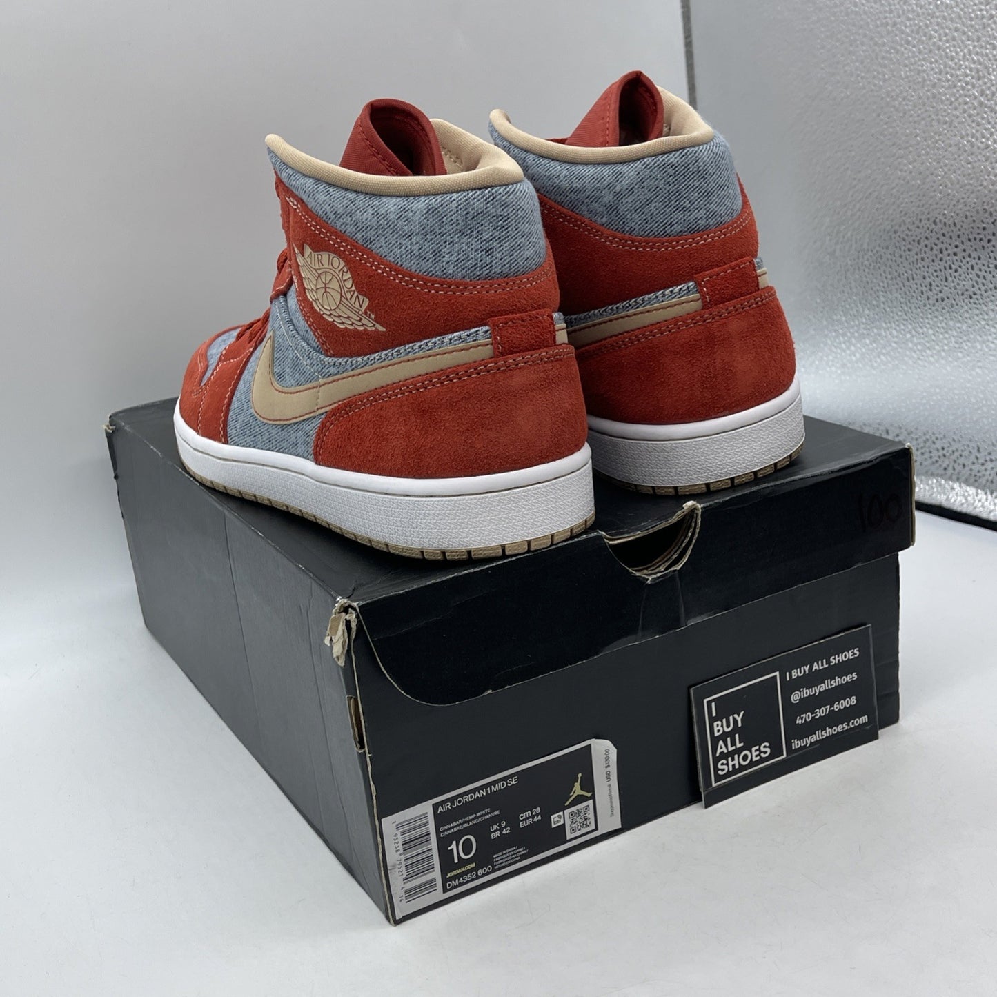 Size 10 - Air Jordan 1 Mid Denim Red Blue Brown Suede (DM4352-500)