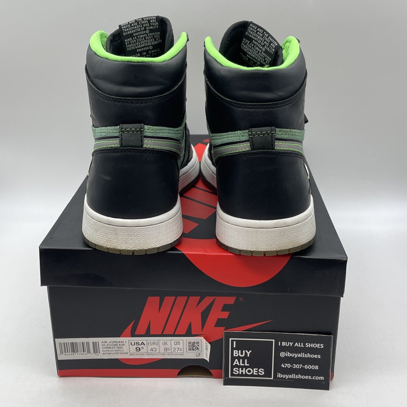 Size 9.5 - Air Jordan 1 Zoom High Zen Green (CK6637-002)