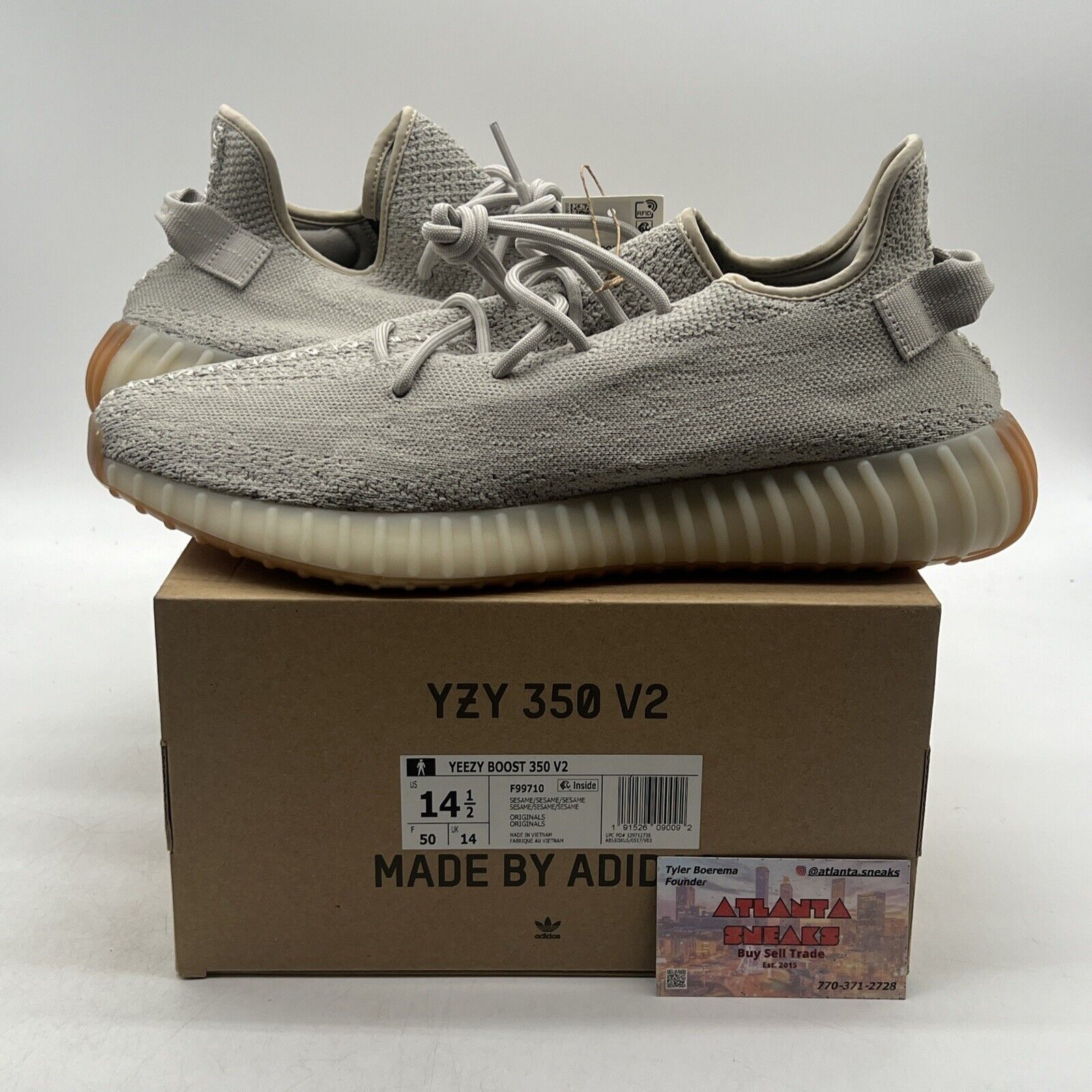 Size 14.5 - adidas Yeezy Boost 350 V2 Low Sesame (F99710)