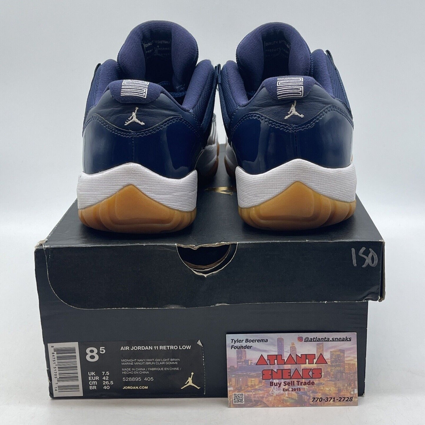 Size 8.5 - Air Jordan 11 Retro Low Navy Gum White (528895-405)