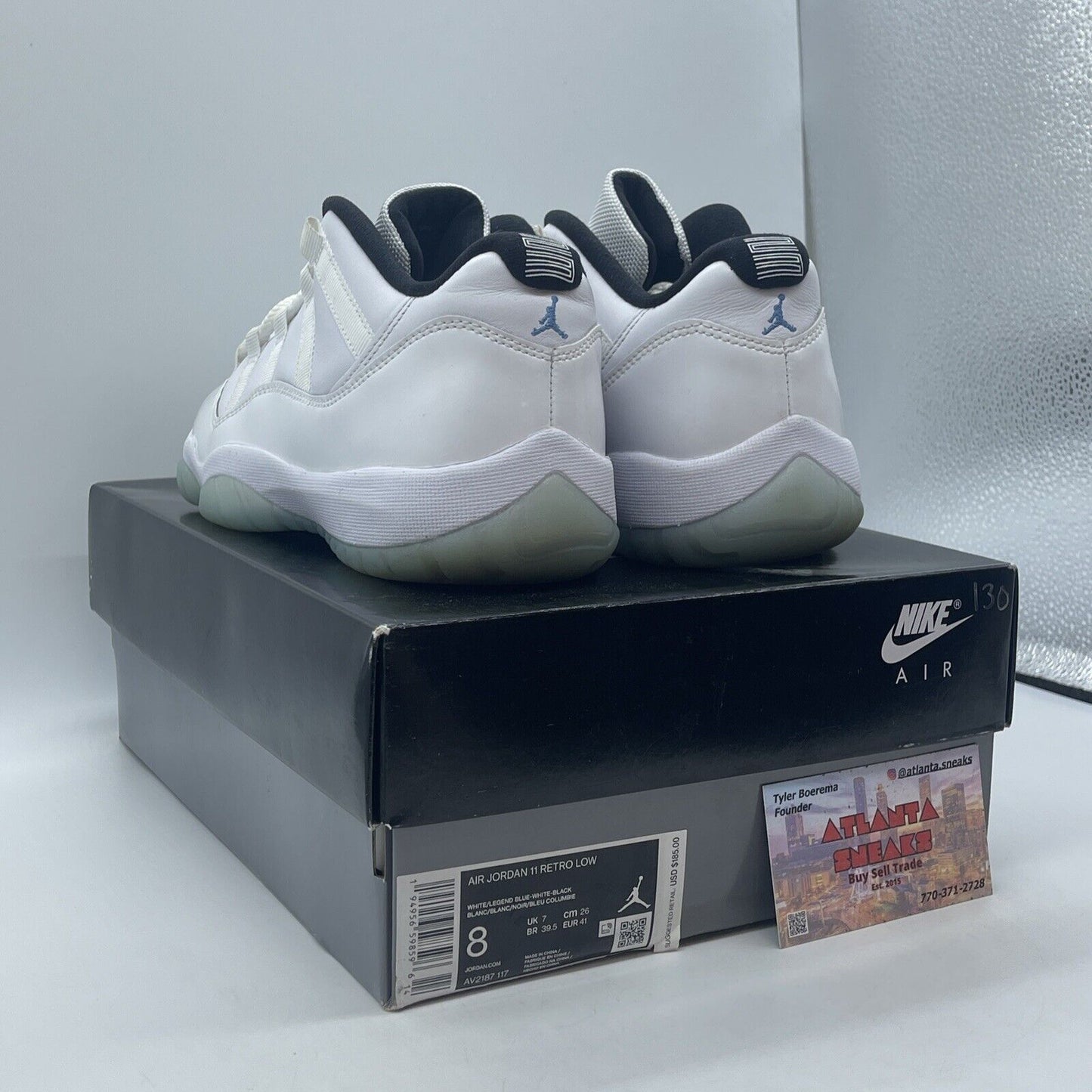 Size 8 - Jordan 11 Retro Low Legend Blue White Black Leather (AV2187-117)