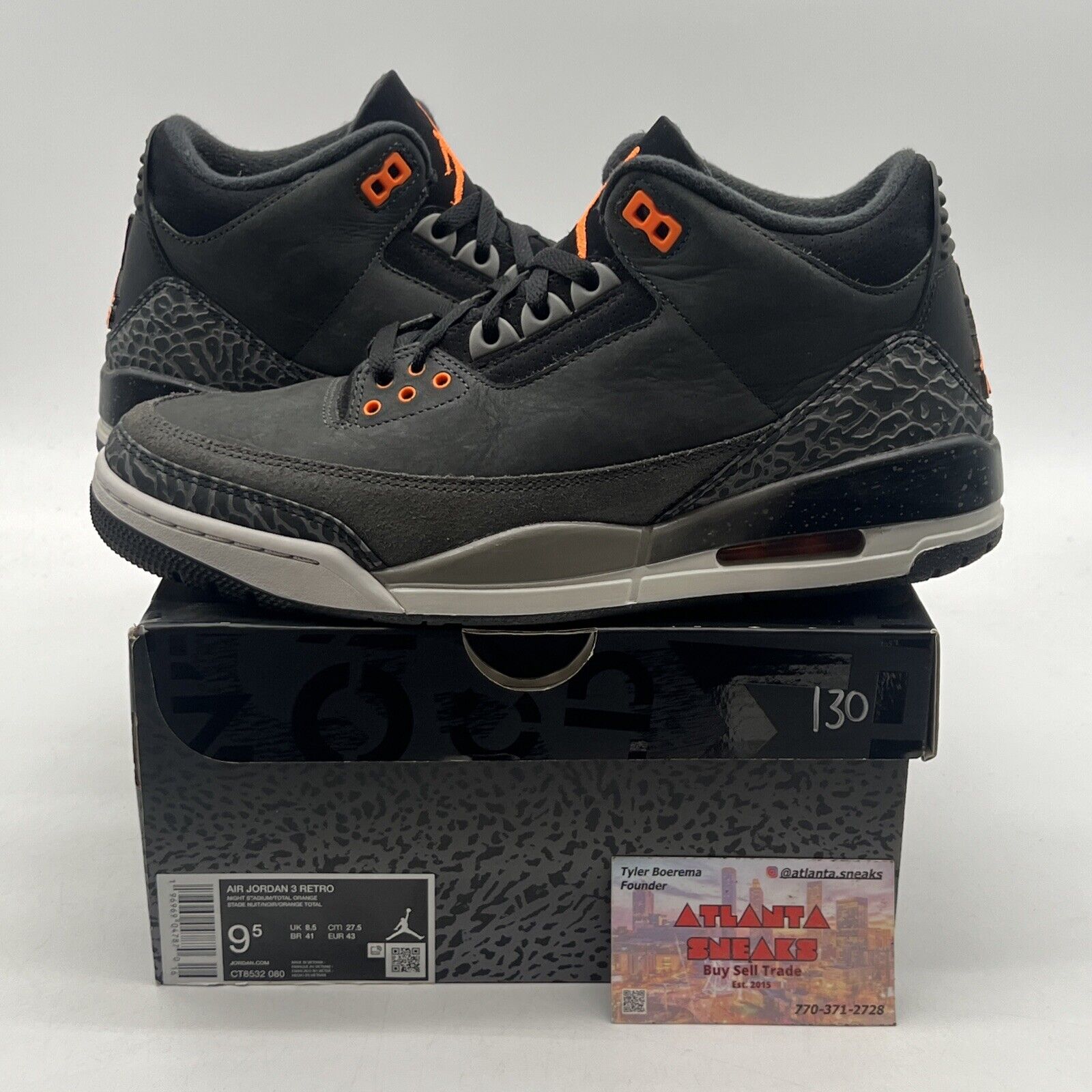 Size 9.5 - Jordan 3 Retro 2023 Mid Fear Grey Orange (CT8532-080)