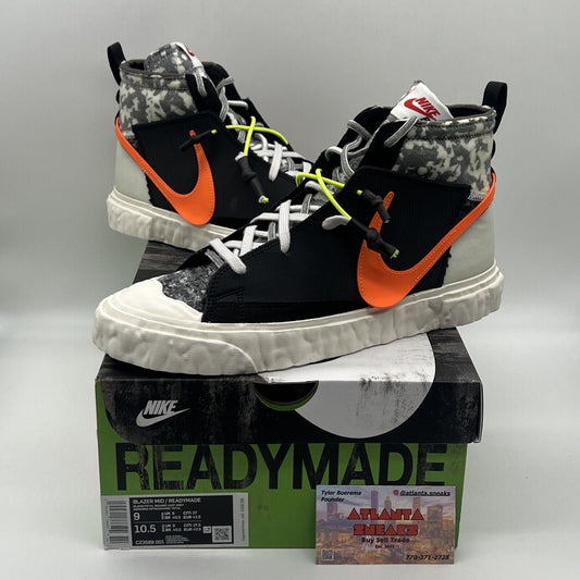 Size 9 - Nike READYMADE x Blazer Mid Black Camo Brand New Og All Orange Black DS