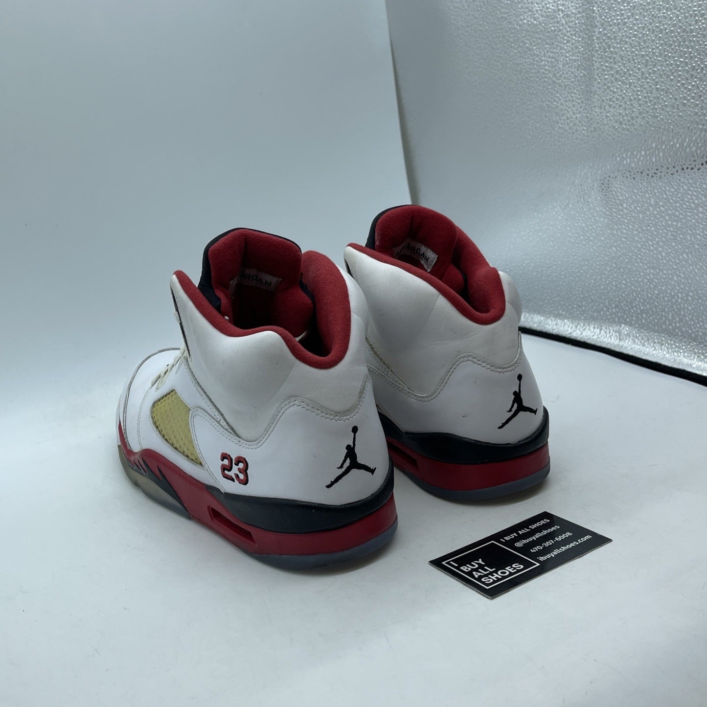 Size 10.5 - Air Jordan 5 Retro 2013 Fire Red White Black Leather (136027-120)