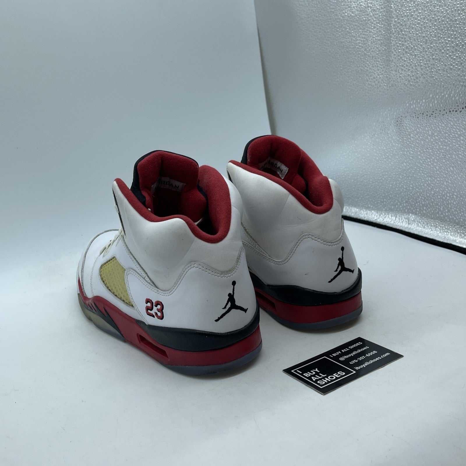 Size 10.5 - Air Jordan 5 Retro 2013 Fire Red White Black Leather (136027-120)