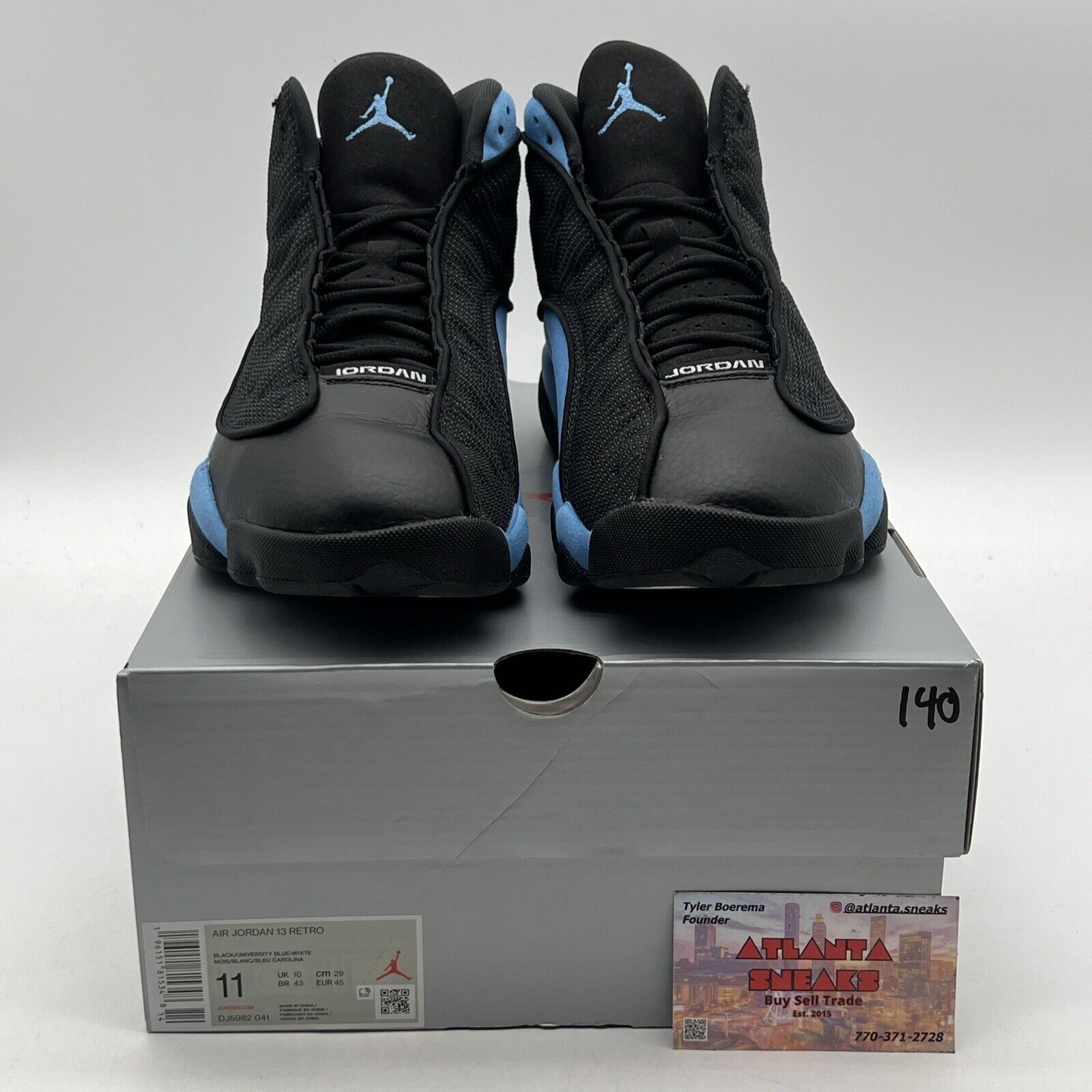 Size 11 - Jordan 13 Retro Mid Black University Blue Leather (DJ6982-041)