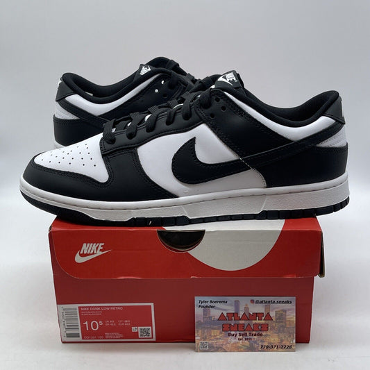 Size 10.5 - Nike Dunk Low Black White Leather (DD1391-100)