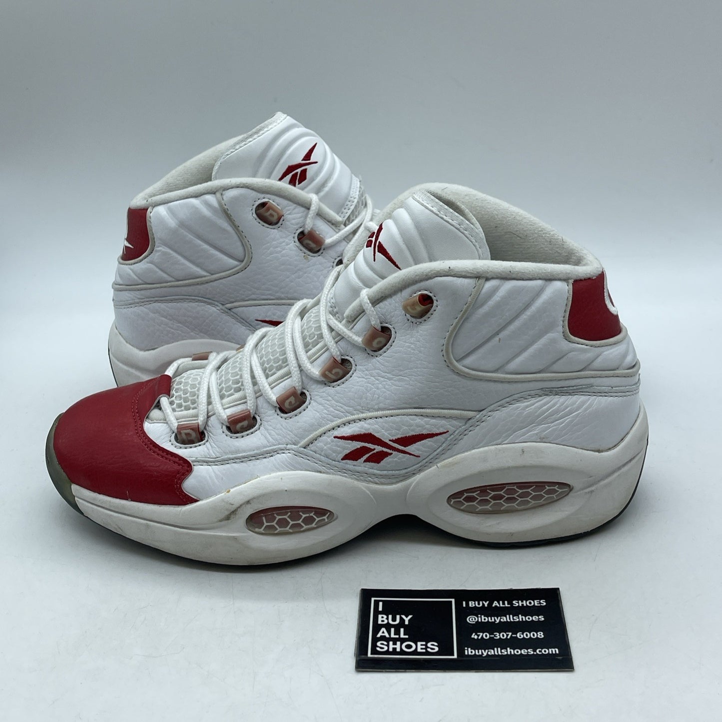 Size 10 - Reebok Question Mid White Pearlized Red (023501-312)
