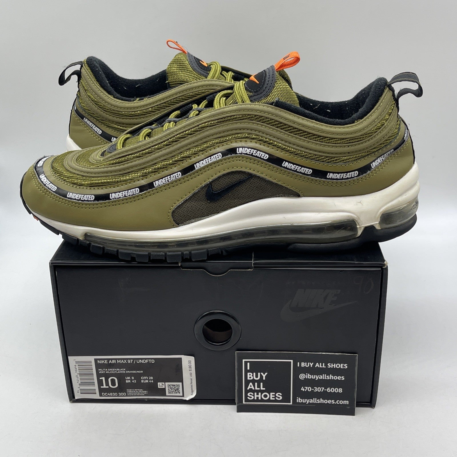 Size 10 - Nike Undefeated x Air Max 97 Militia Green (DC4830-300)