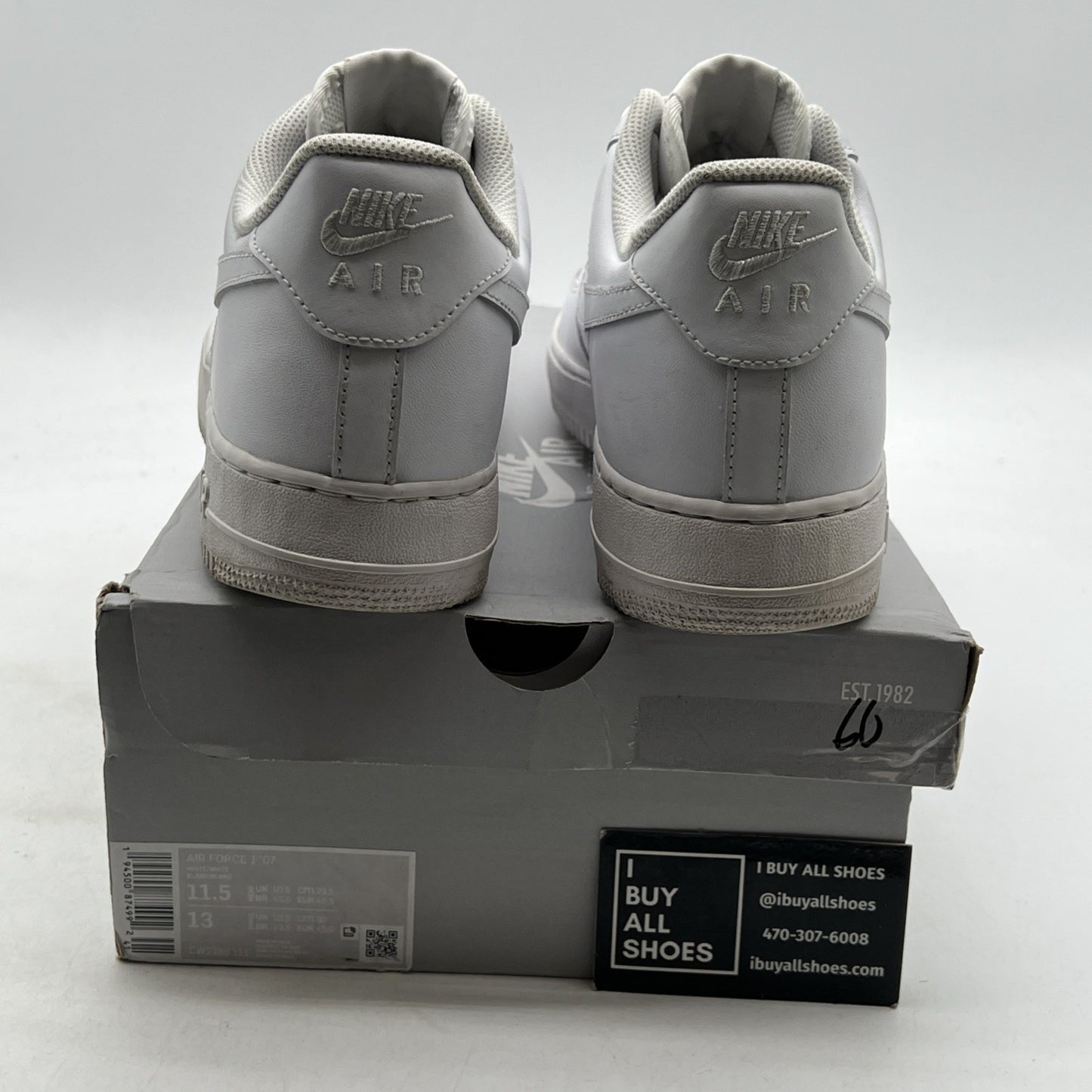 Size 11.5 - Nike Air Force 1 '07 Low Triple White (CW2288-111)