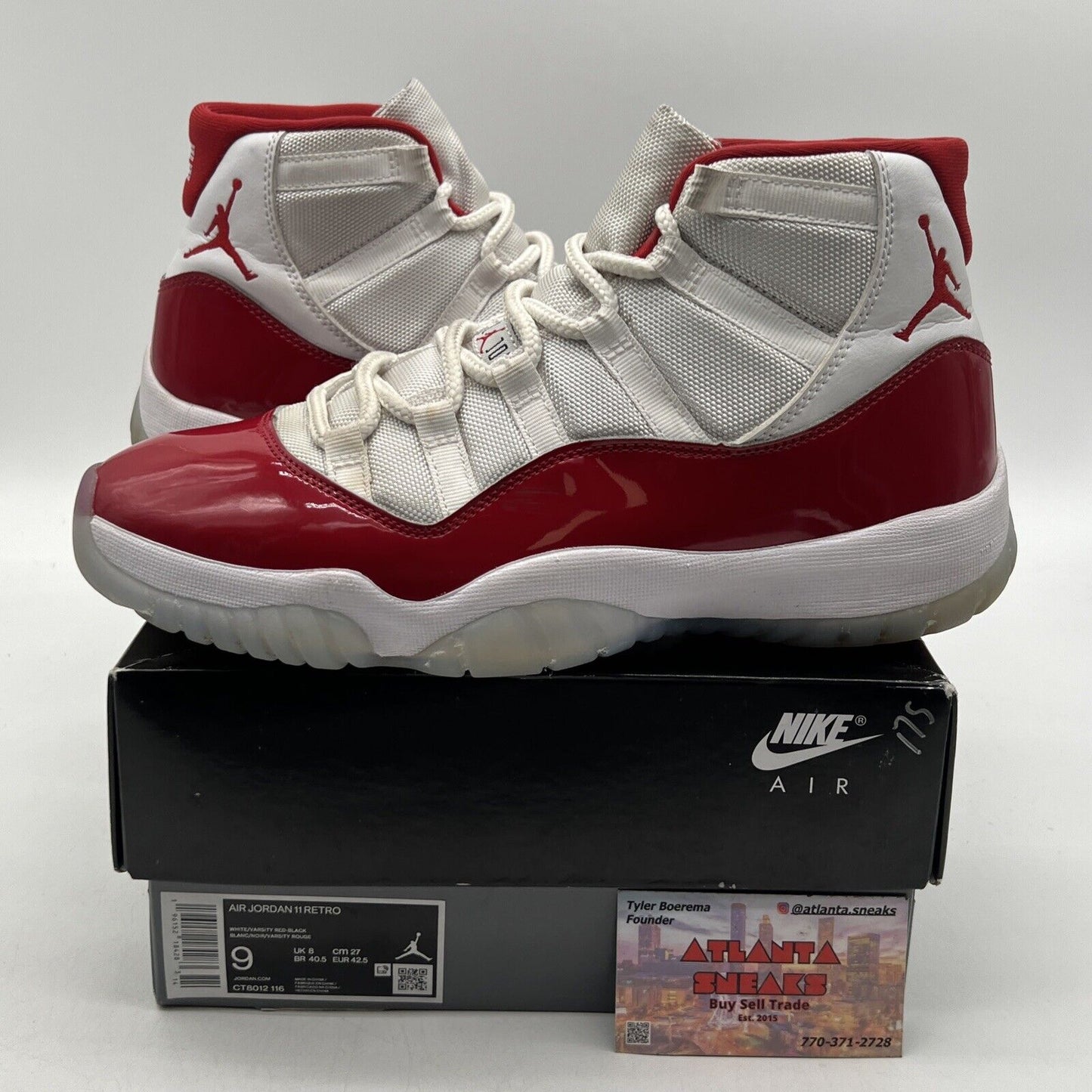 Size 9 - Jordan 11 Retro High Cherry White Leather (CT8012-116)