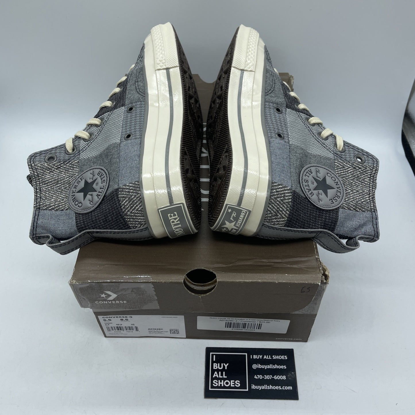 Size 6.5 - Converse Notre x Chuck 70 High Textile Grey Suede (DD1391-400)