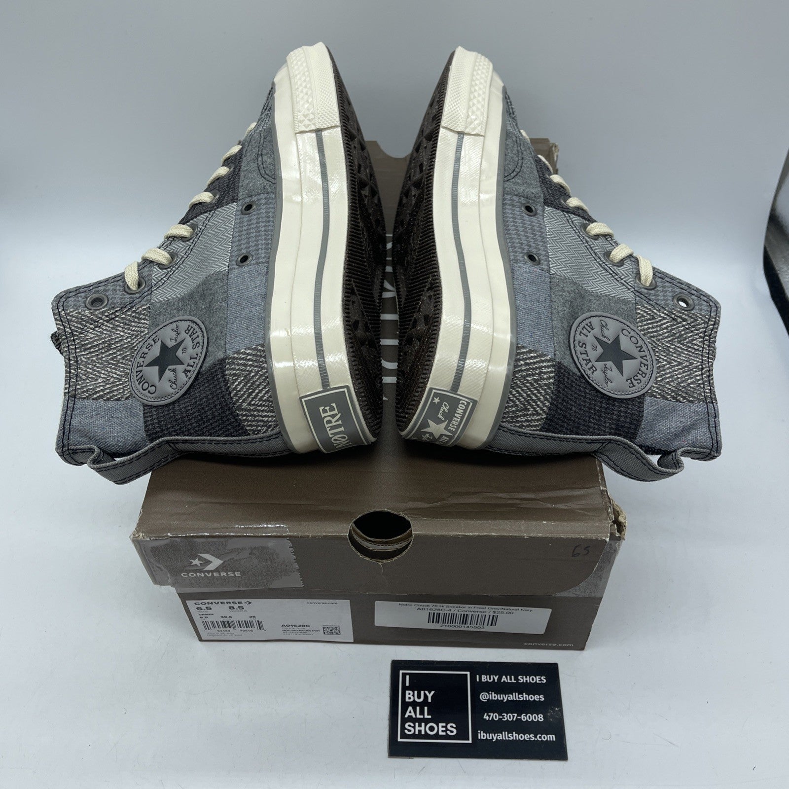 Size 6.5 - Converse Notre x Chuck 70 High Textile Grey Suede (DD1391-400)