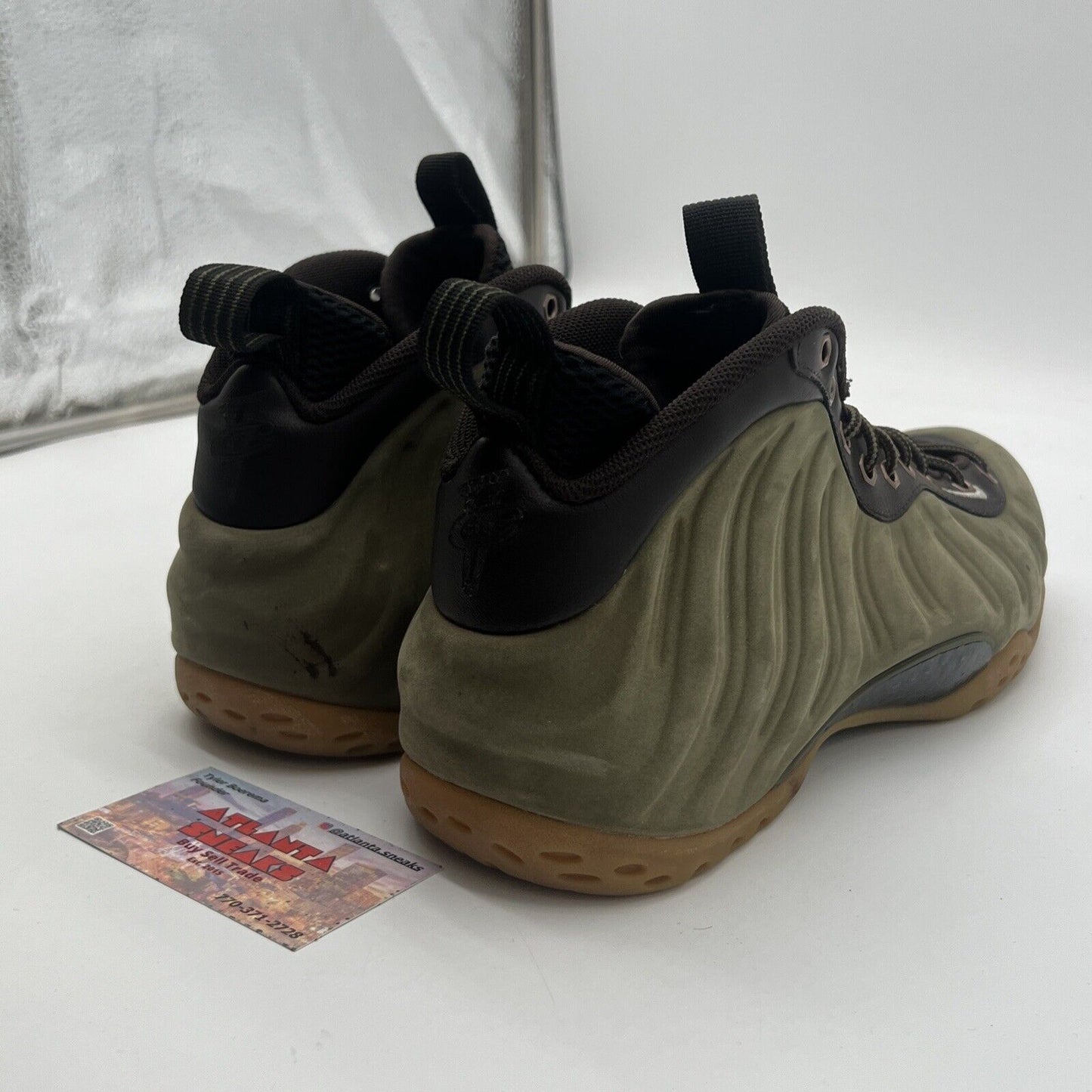 Size 9.5 - Nike Air Foamposite One PRM Olive (575420-200)