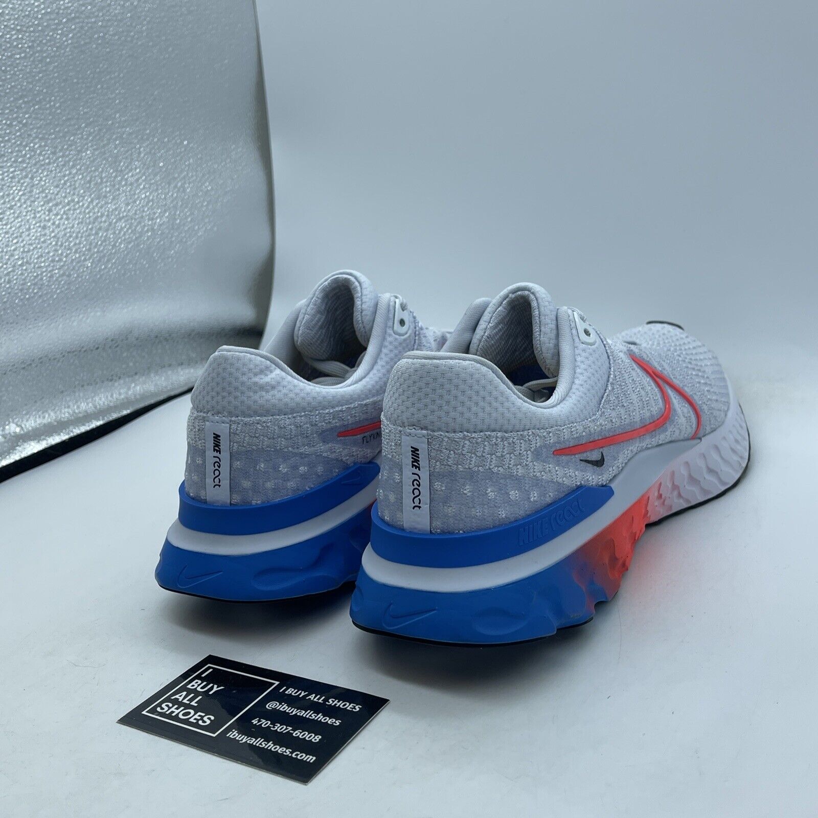 Size 11W - Nike React Infinity Run Flyknit 3 Grey Bright Crimson (DV2178-001)