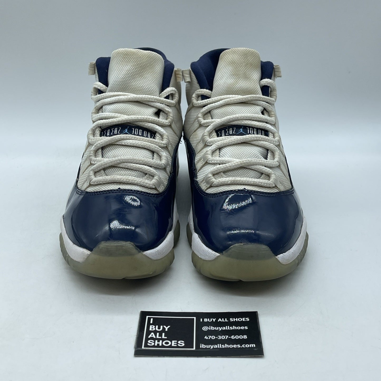 Size 8.5 - Jordan 11 Retro High Win Like '82 Blue White Leather (378037-123)