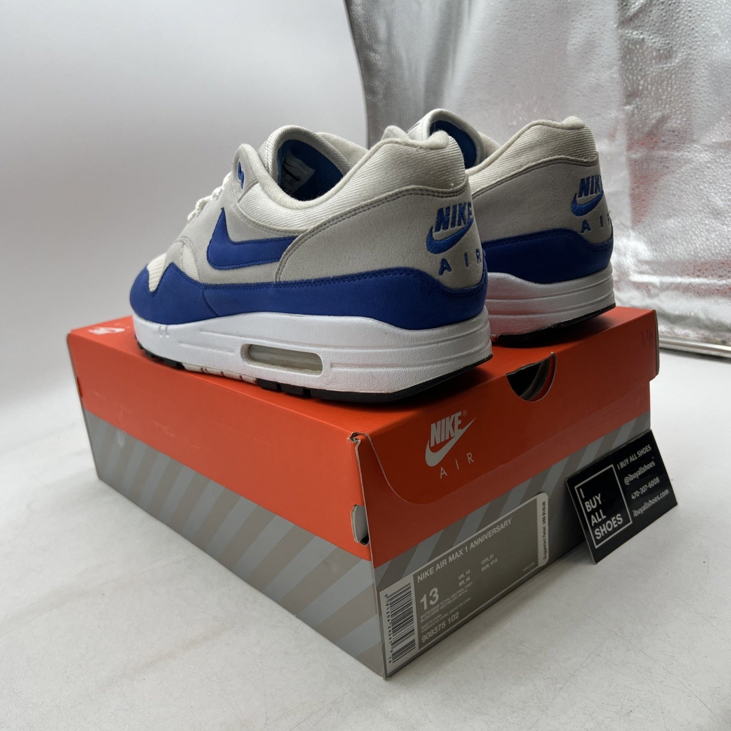 Size 13 - Nike Air Max 1 OG Anniversary 2017 Re-Release Royal (908375-102)