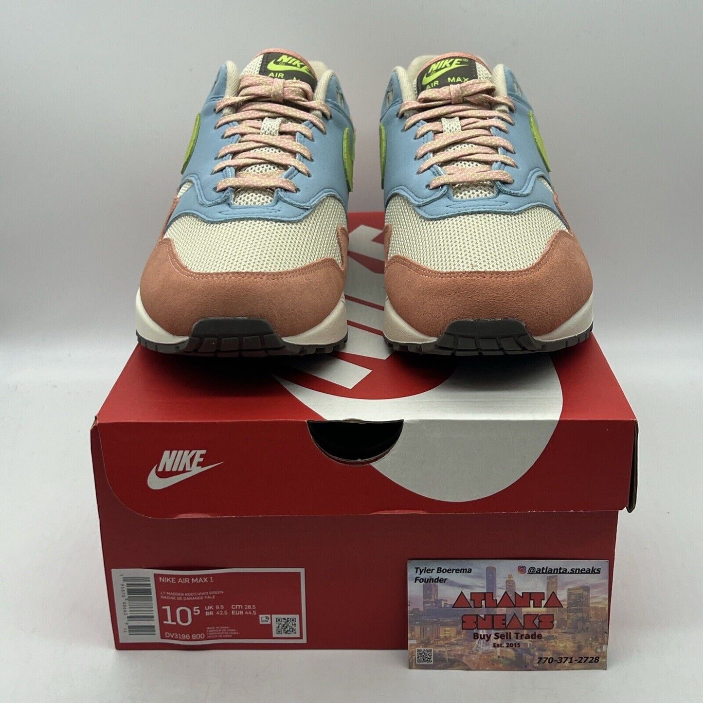 Size 10.5 - Nike Air Max 1 Light Madder Root 2022 Brand New Og All