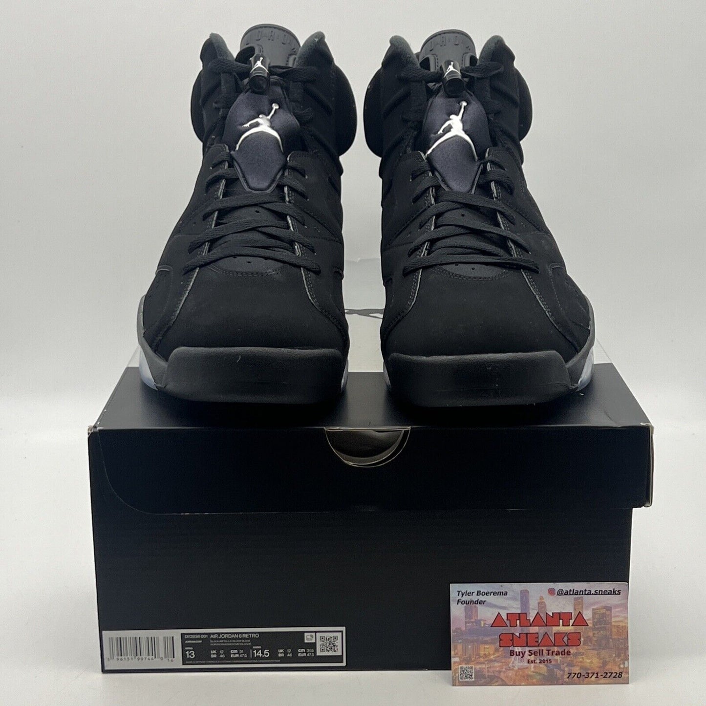 Size 13 - Jordan 6 Retro Mid Chrome Black Suede (DX2836-001)