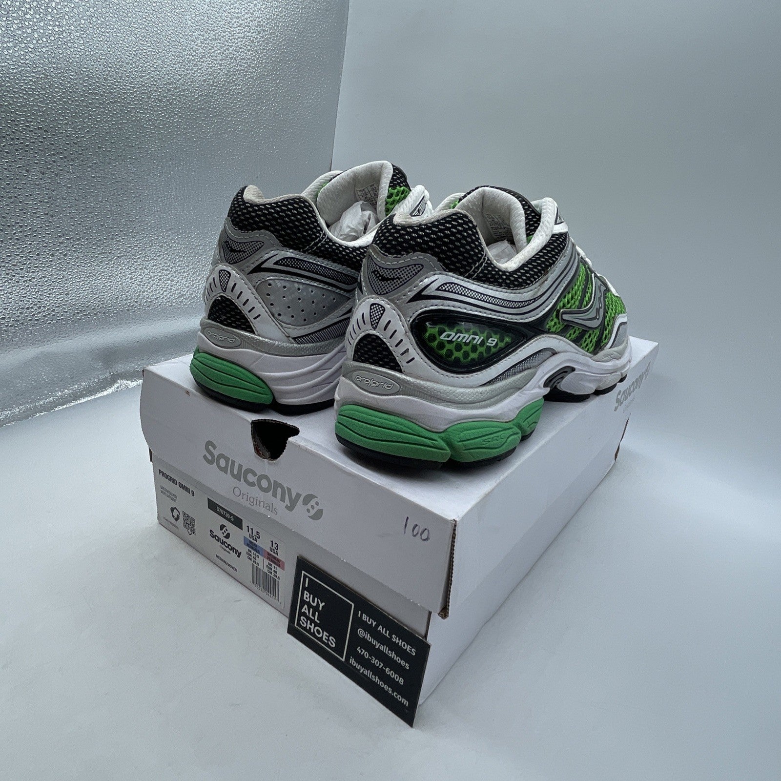 Size 11.5 - Saucony Progrid Omni 9 OG Green Silver (S70739-5)