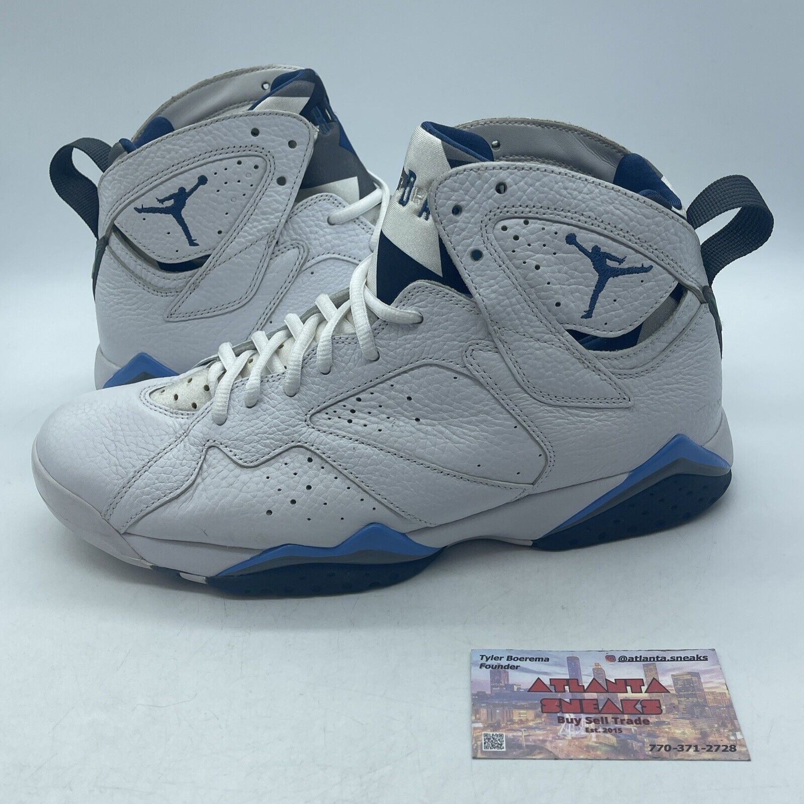 Size 10.5 - Air Jordan 7 Retro 2015 French Blue White Leather (304775-107)