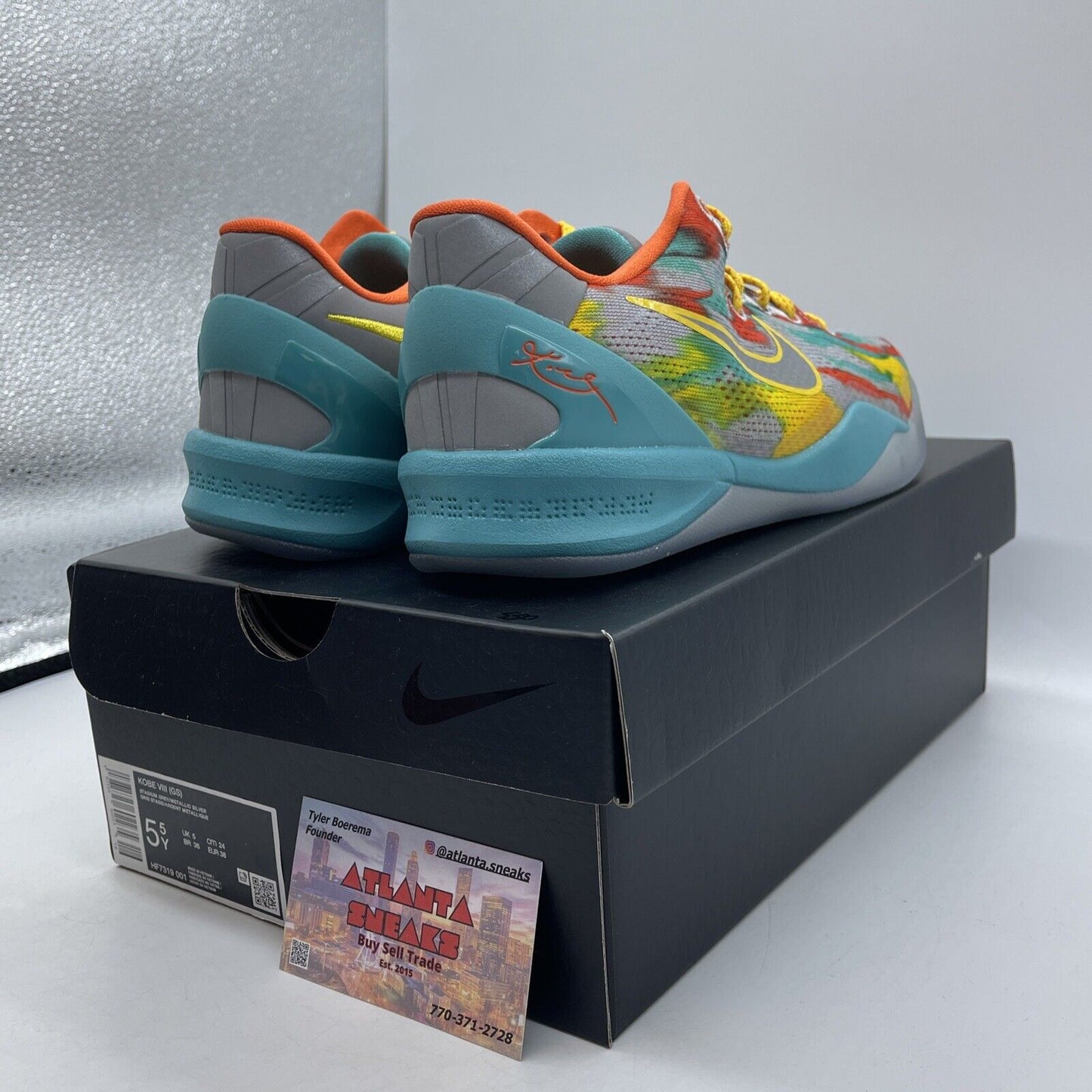 Size 5.5Y - Nike Kobe 8 Protro 2024 Venice Beach Yellow Blue Orange (HF7319-001)