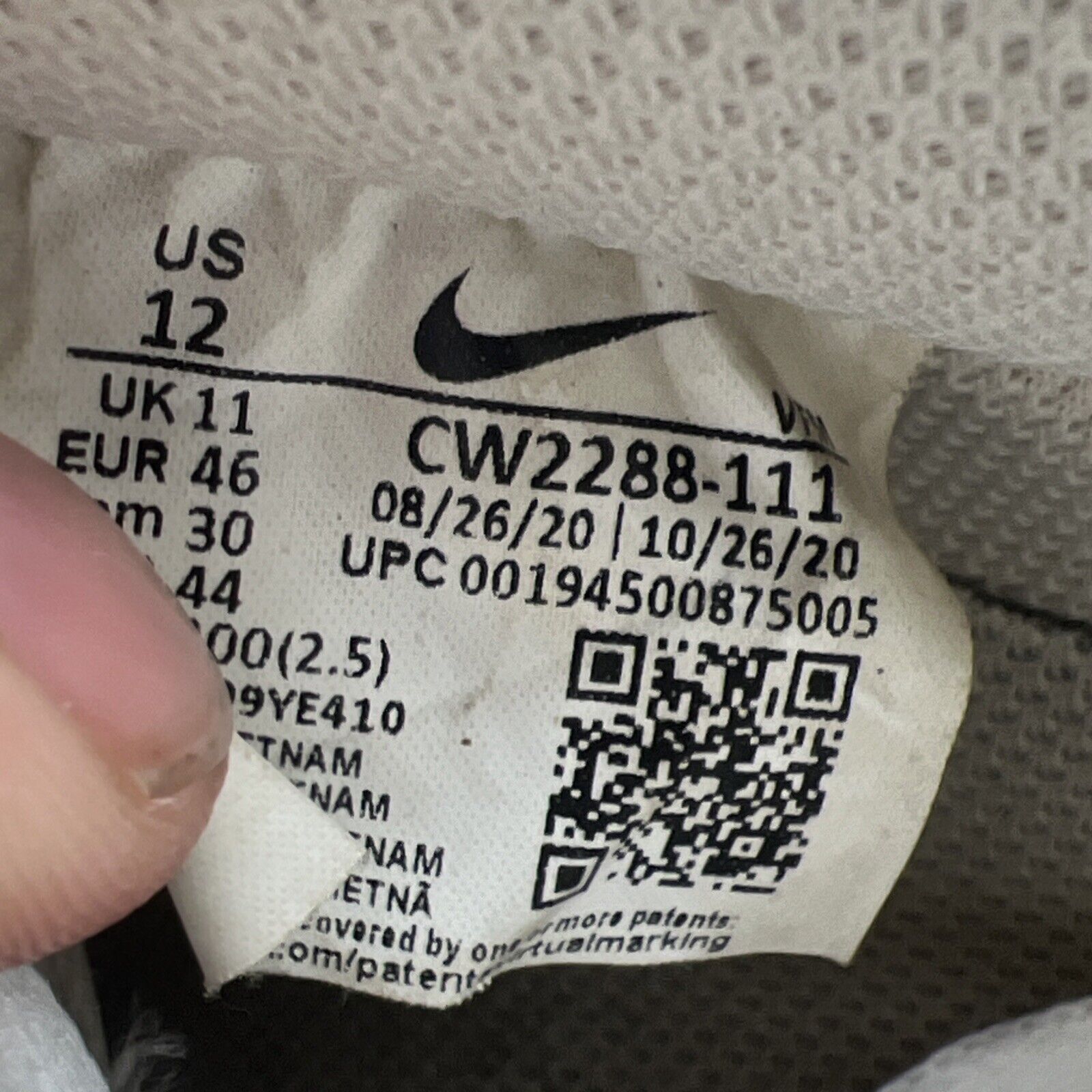 Size 12 - Nike Air Force 1 '07 Low Triple White (CW2288-111)
