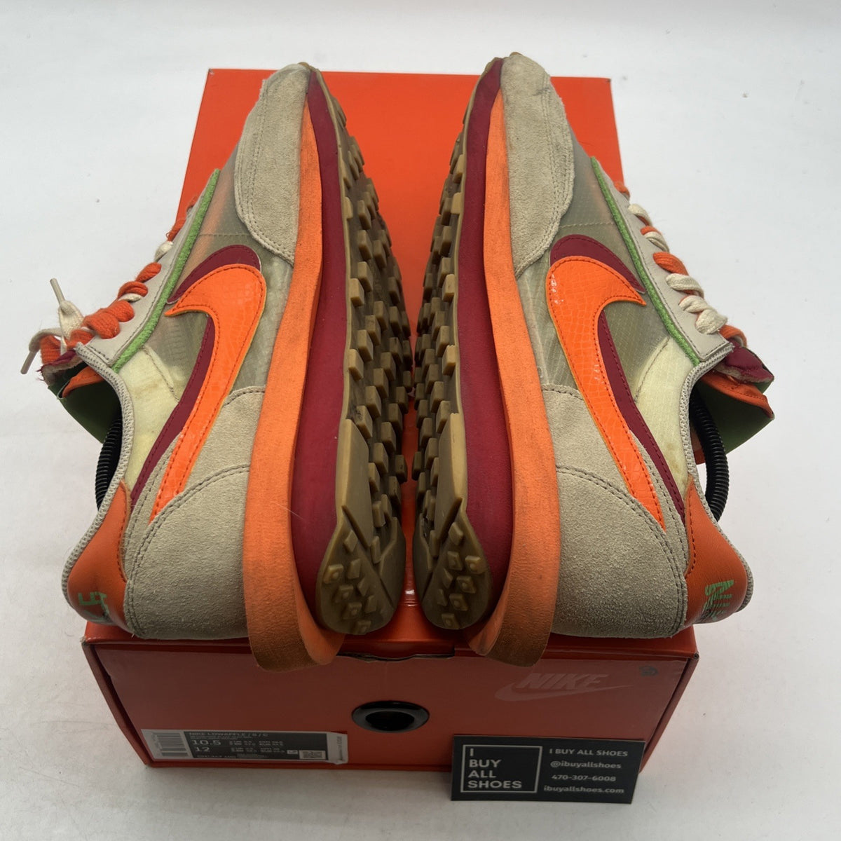 Size 10.5 - sacai x Clot x Nike LDWaffle Net Orange Blaze (DH1347-100)