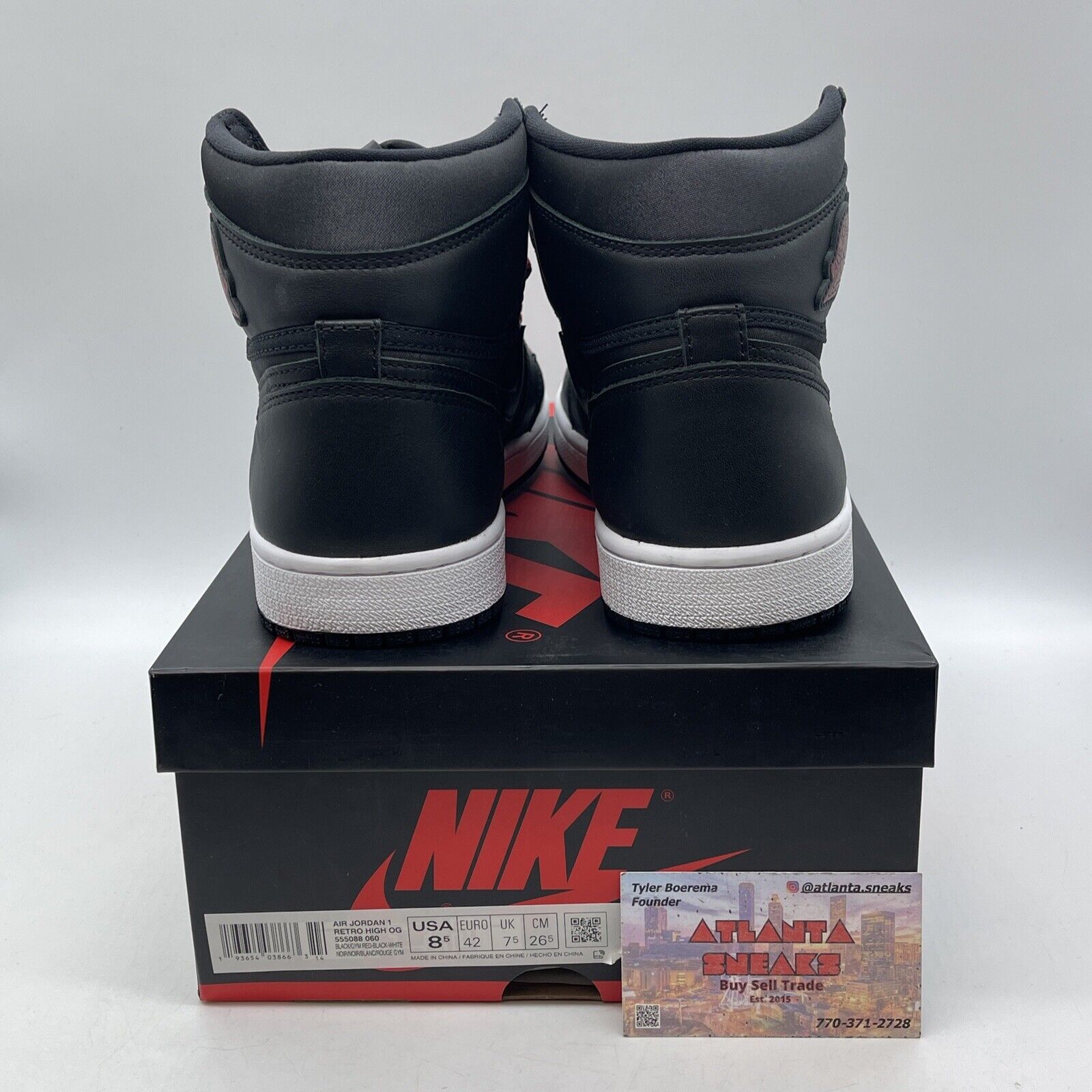 Size 8.5 - Air Jordan 1 Retro OG High Black Gym Red Suede (555088-060)