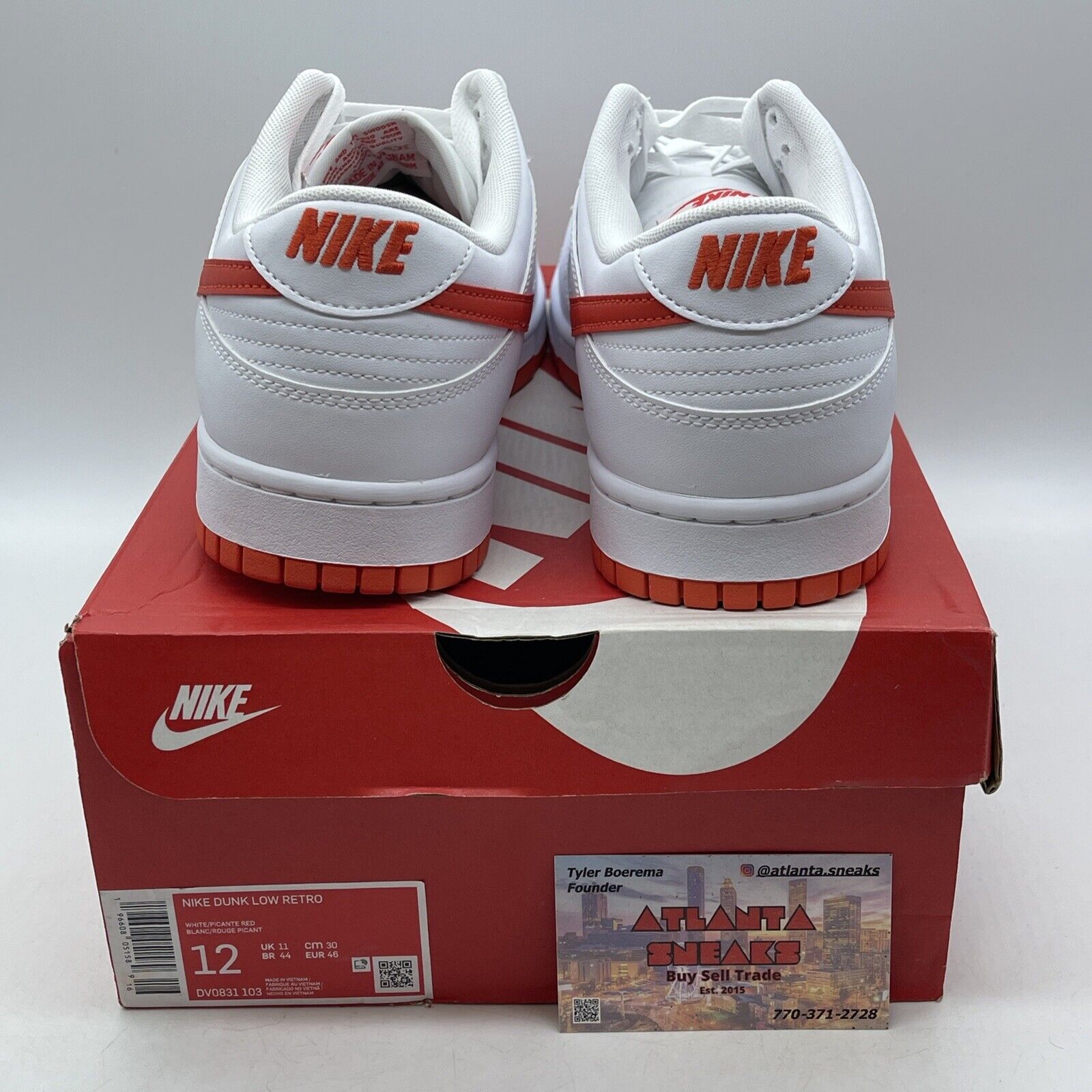 Size 12 - Nike Dunk Low Picante Red White Leather (DV0831-103)