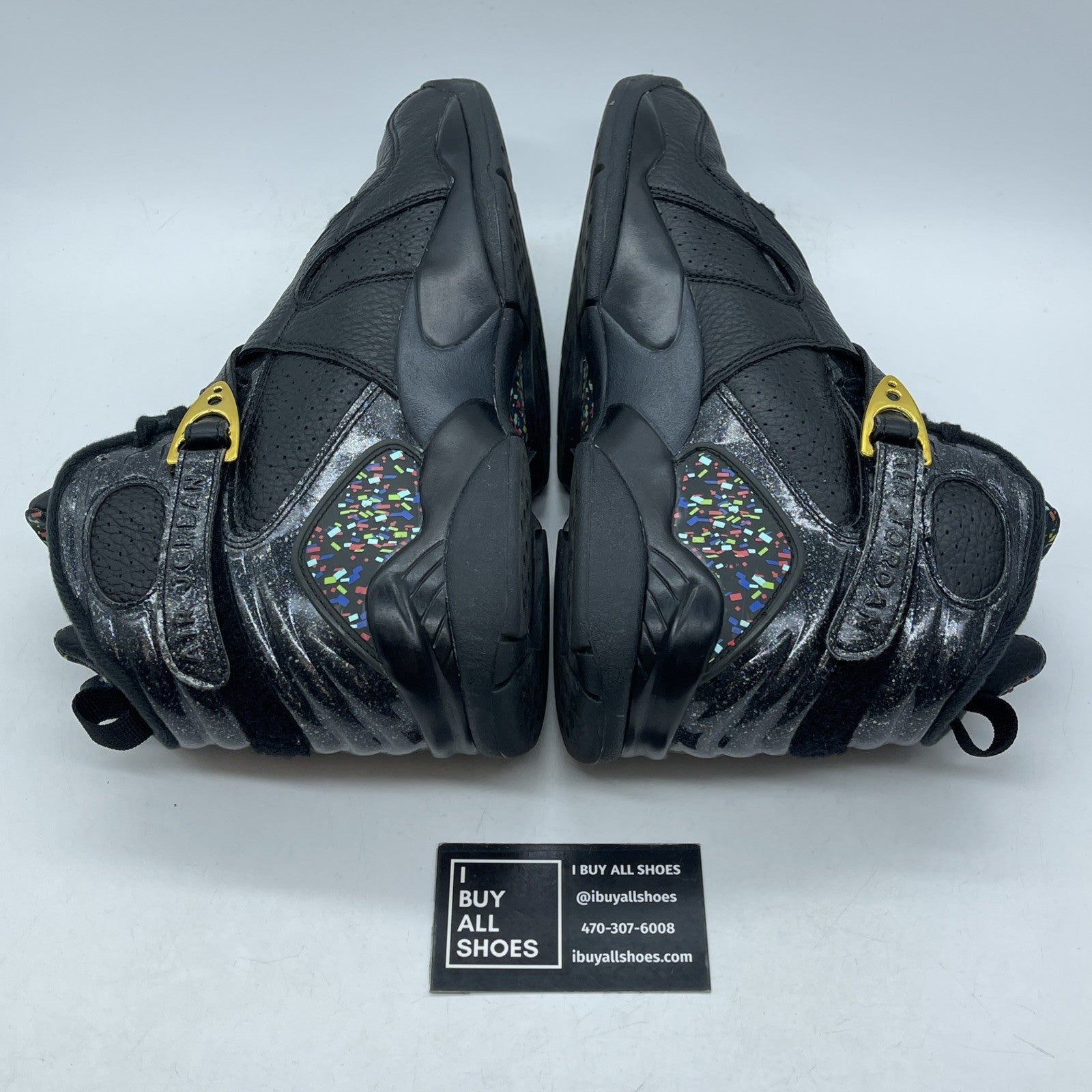 Size 9 - Air Jordan 8 Retro C&C Confetti Blue Black Leather (832821-004)