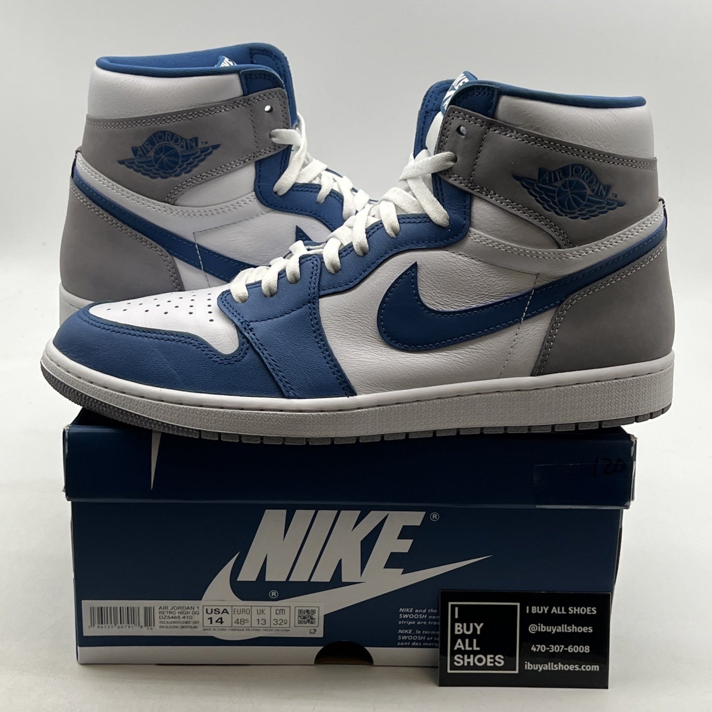 Size 14 - Air Jordan 1 Retro OG High True Blue (DZ5485-410)