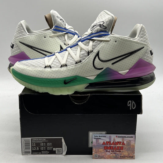 Size 11 - Nike LeBron 17 Low Glow In The Dark Blue Purple Black (CD5007-005)