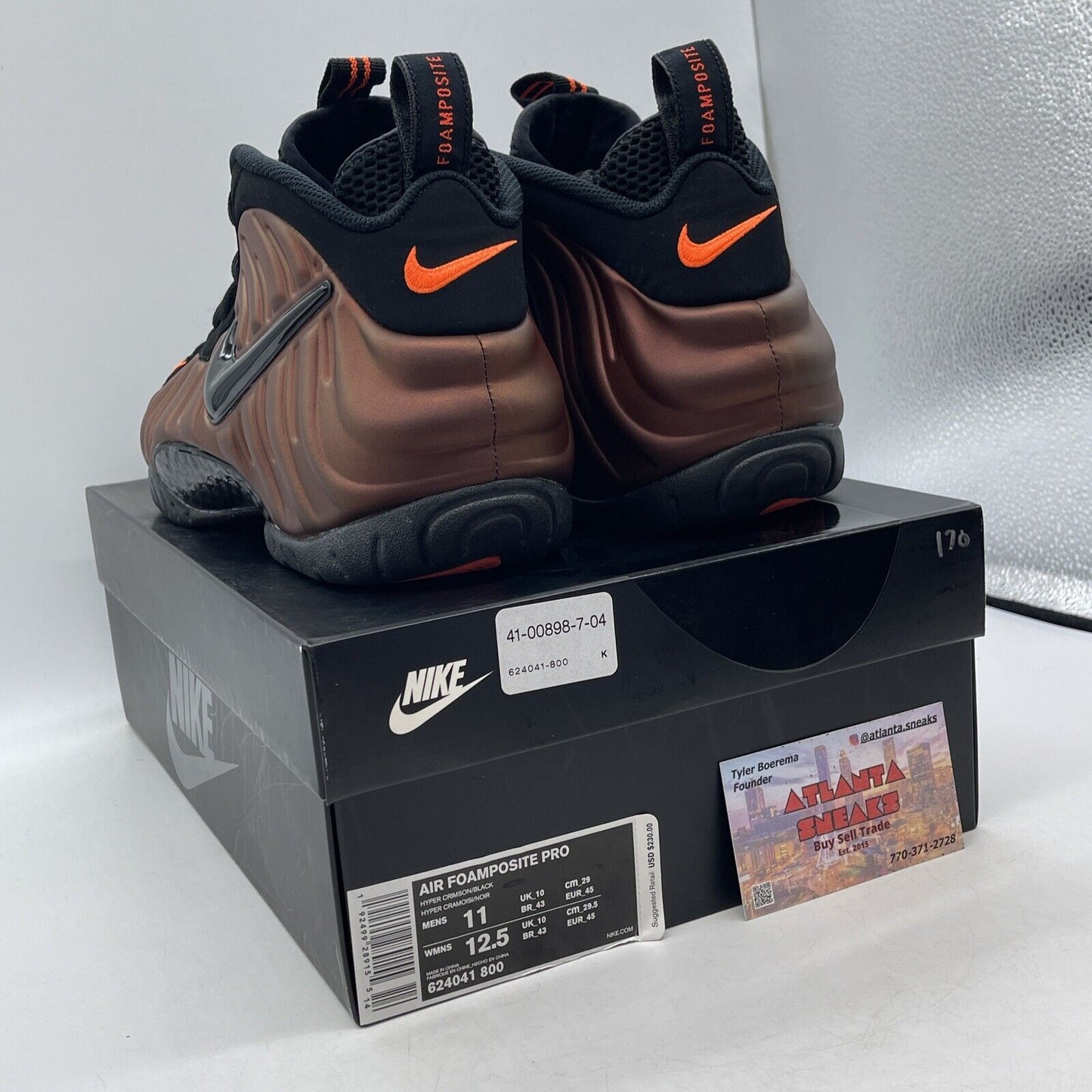 Size 11 - Nike Air Foamposite Pro Hyper Crimson Orange Leather (624041-800)