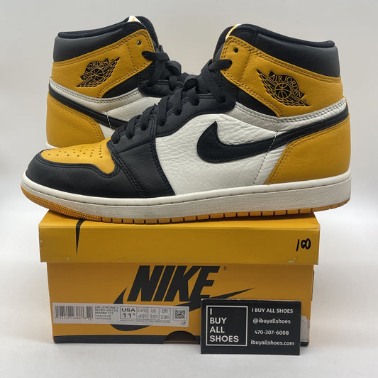Size 11.5 - Jordan 1 Retro OG High Yellow Toe Black White Leather (555088-711)