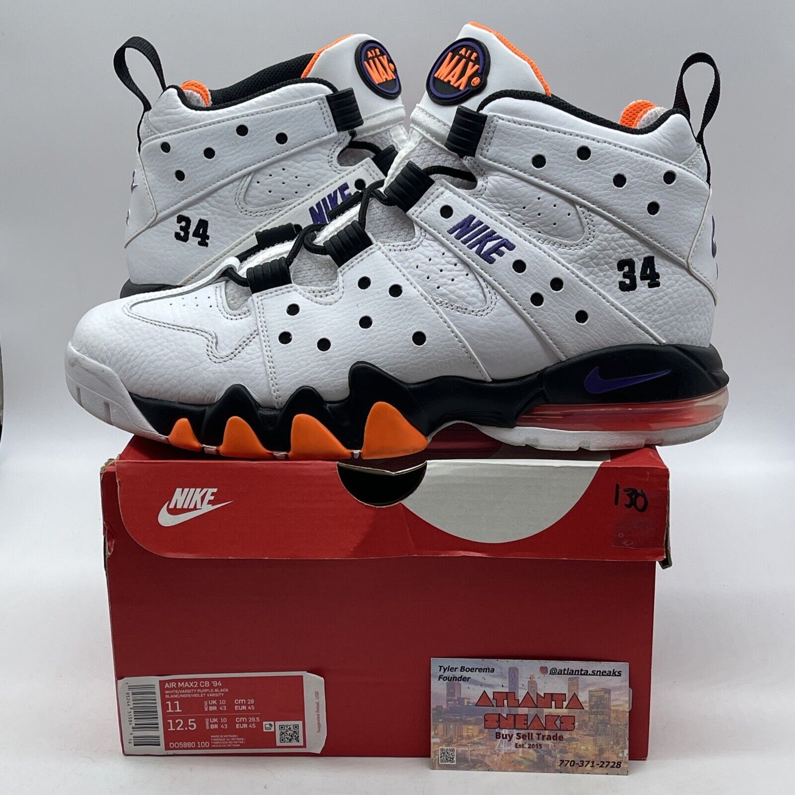 Size 11 - Nike Air Max 2 CB 94 Suns Orange Purple White Leather (DO5880-100)