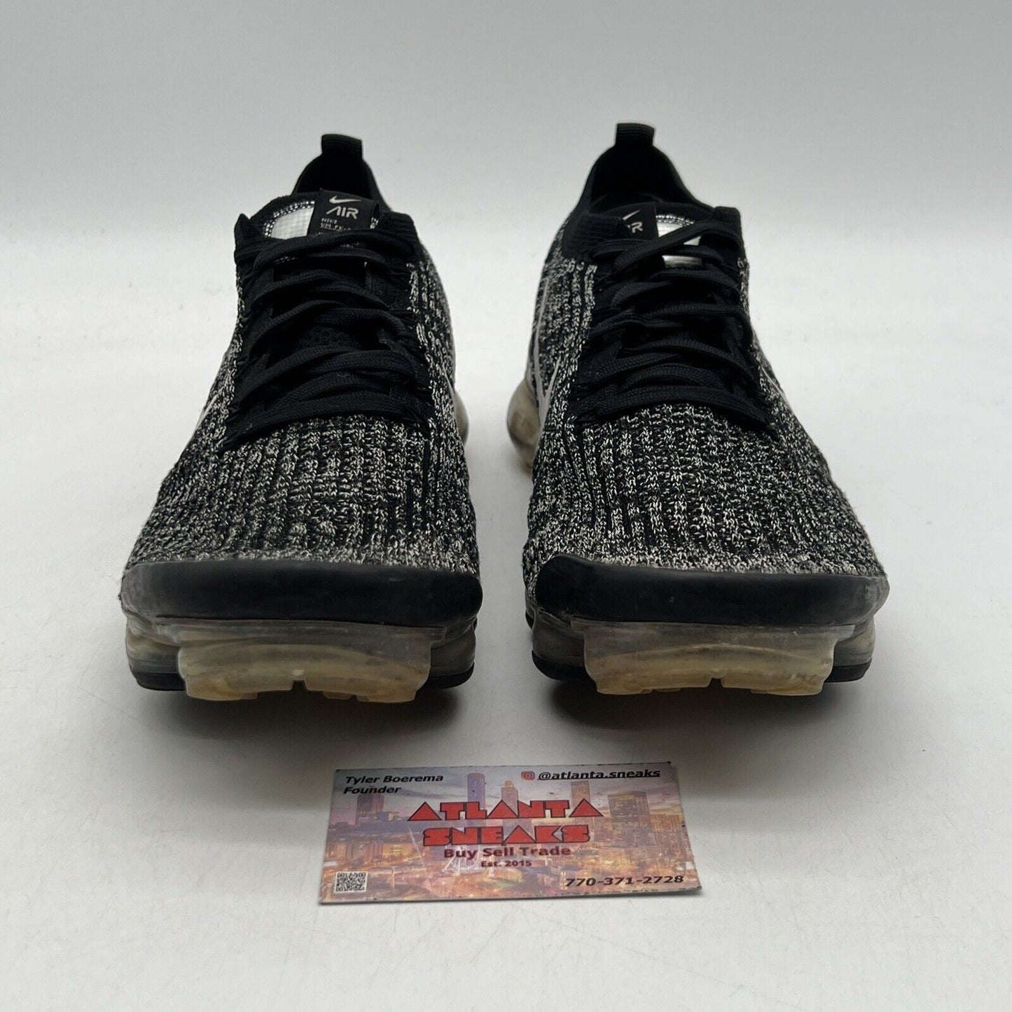 Size 10.5 - Nike Air VaporMax Flyknit 3 Oreo Black White (AJ6900-002)