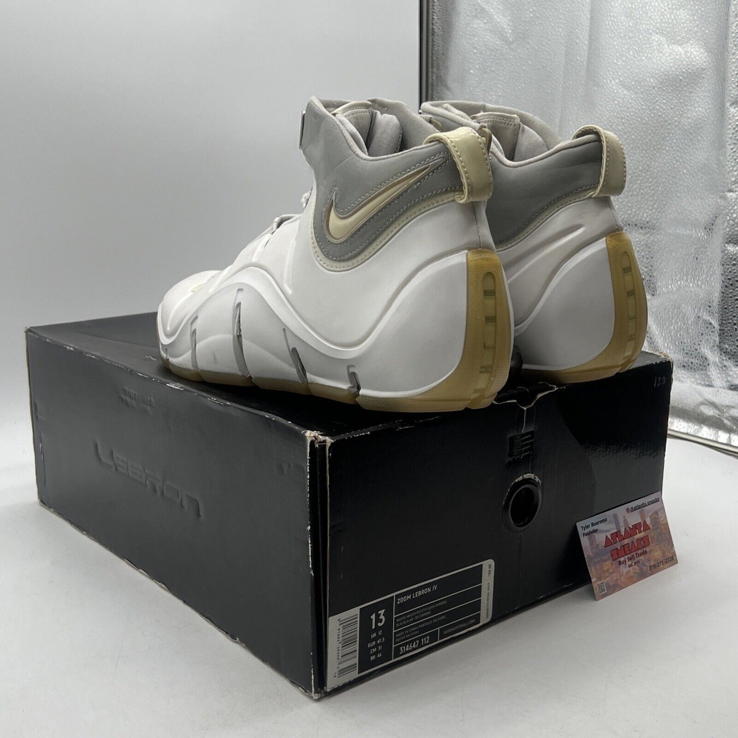 Size 13 - Nike Zoom LeBron 4 White Chrome (314647-112)